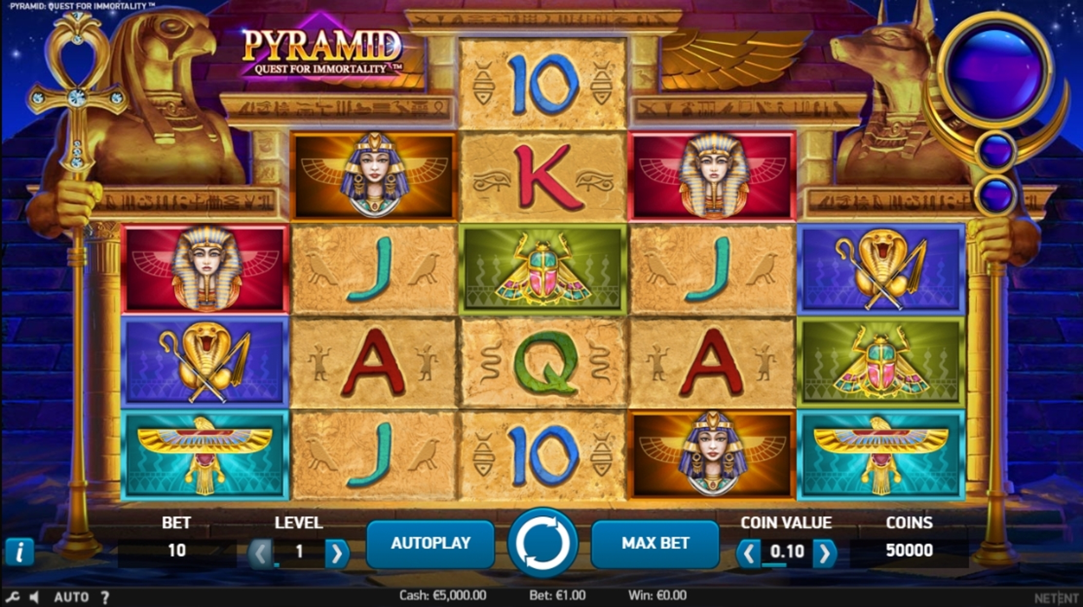 Reels in Pyramid: Quest for Immortality Slot Game by NetEnt