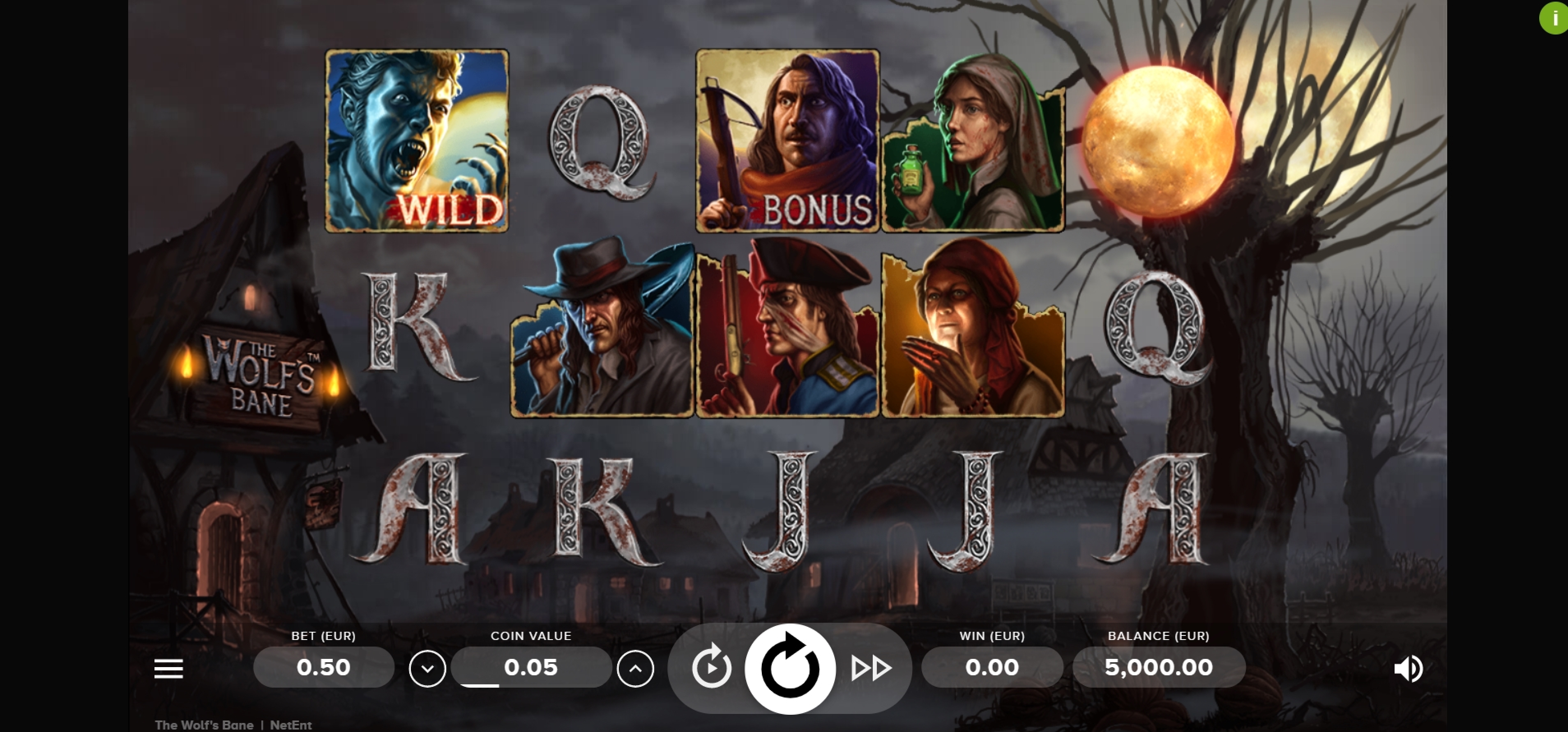 Reels in The Wolf's Bane Slot Game by NetEnt