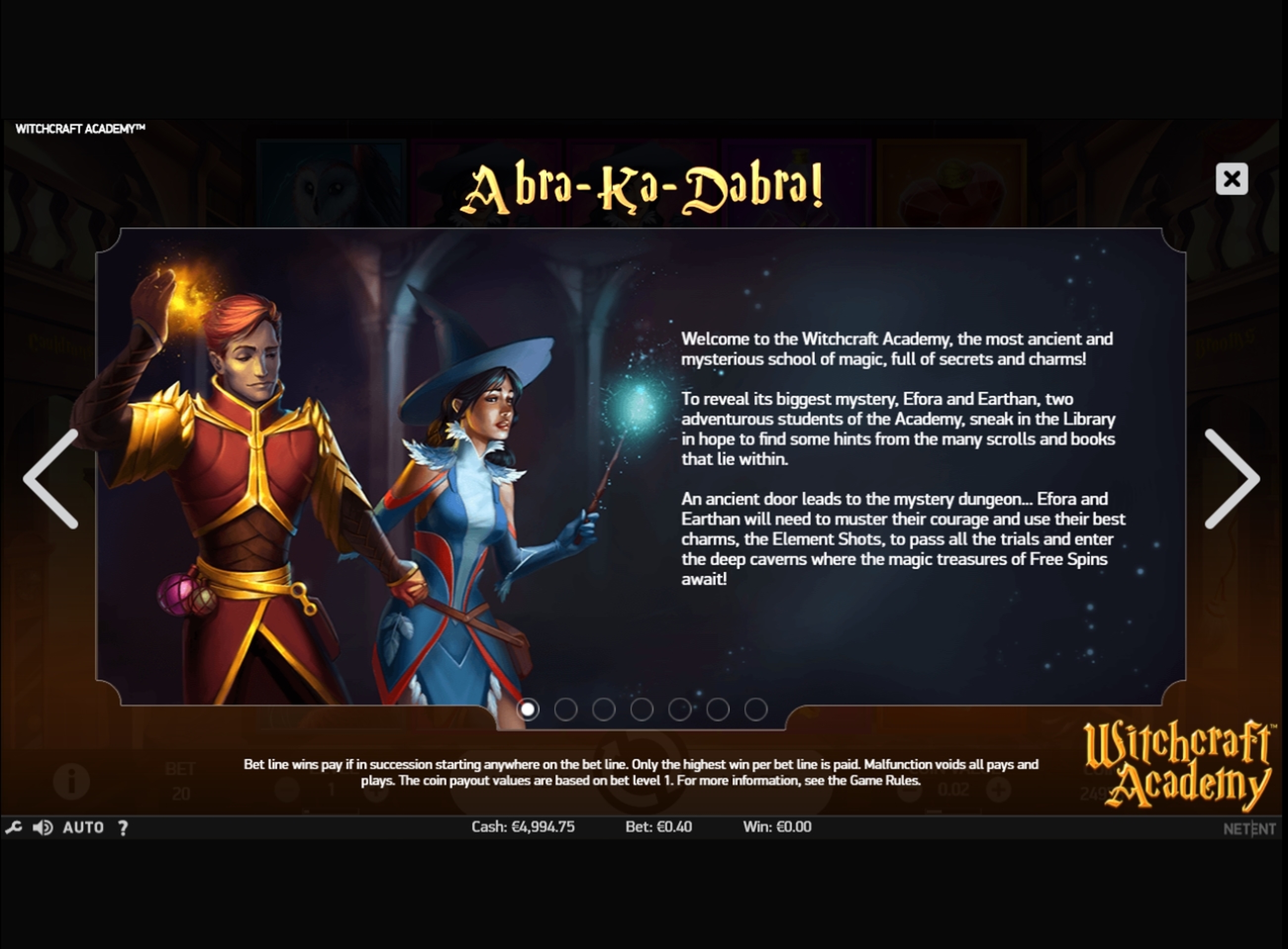 Info of Witchcraft Academy Slot Game by NetEnt