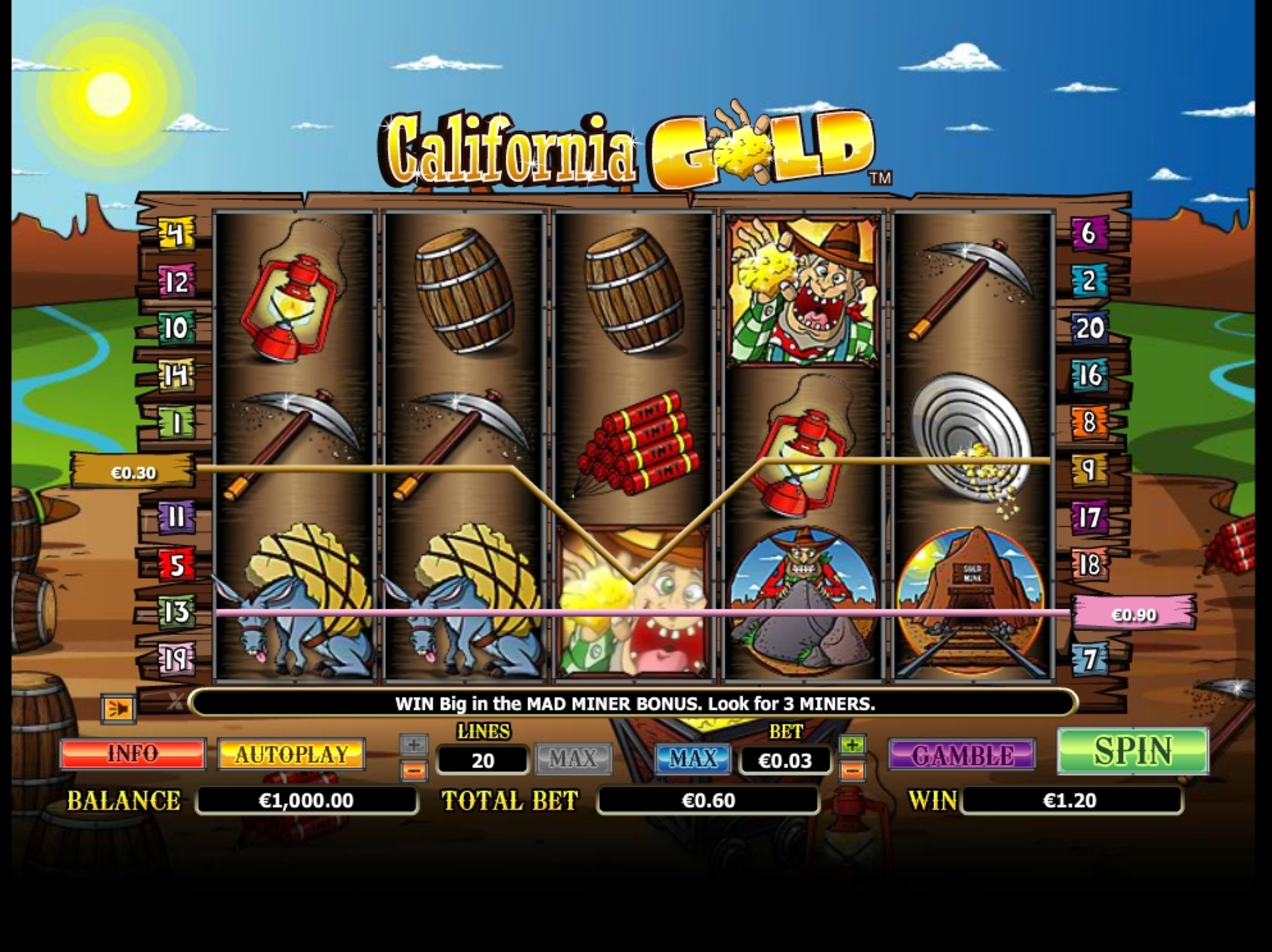 Win Money in California Gold Free Slot Game by NextGen Gaming