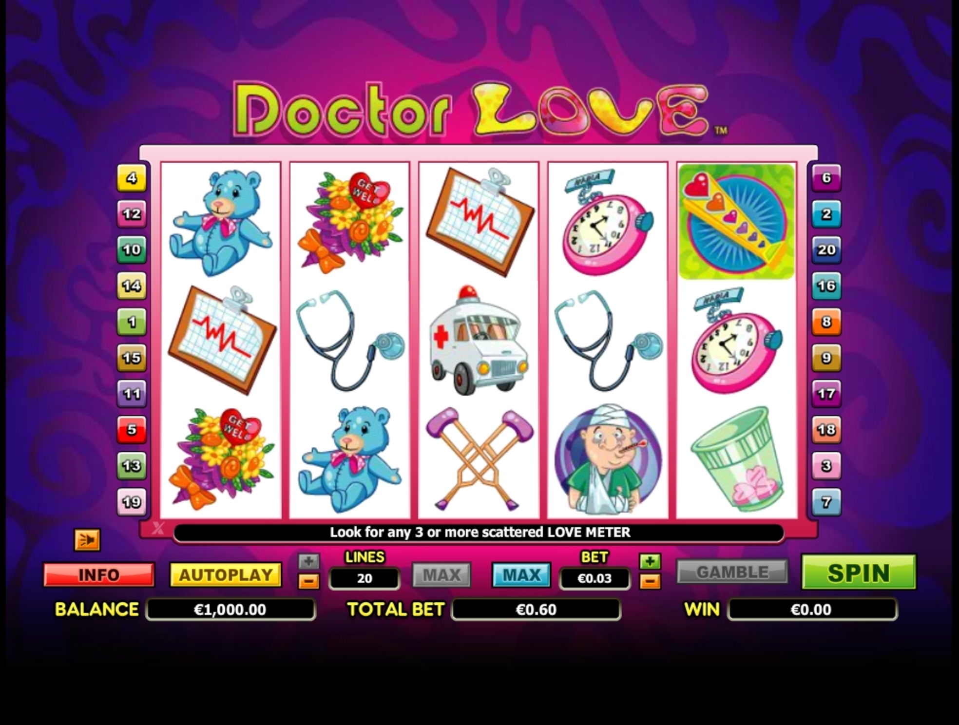 Reels in Doctor Love Slot Game by NextGen Gaming