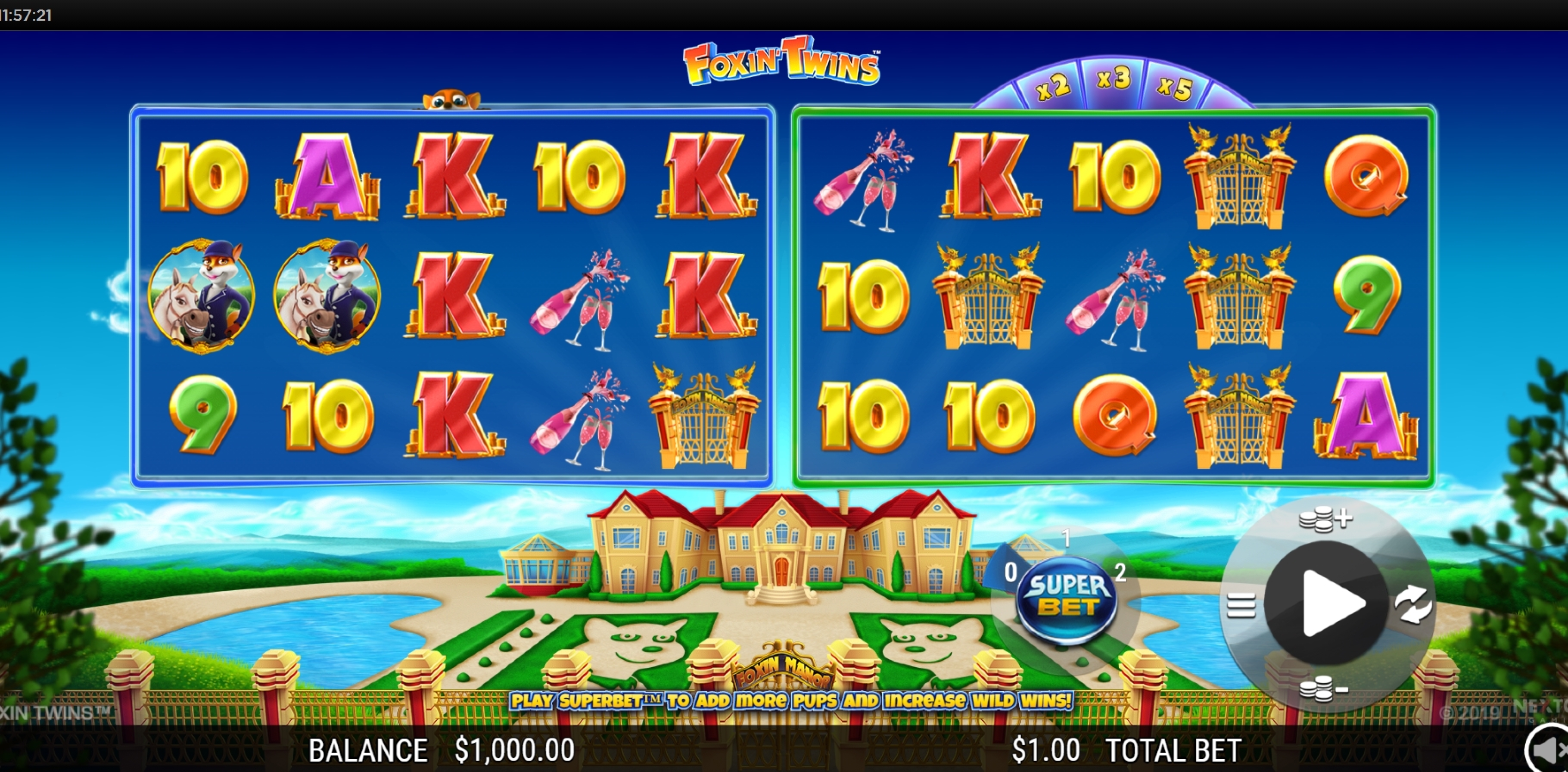 Reels in Foxin Twins Slot Game by NextGen Gaming