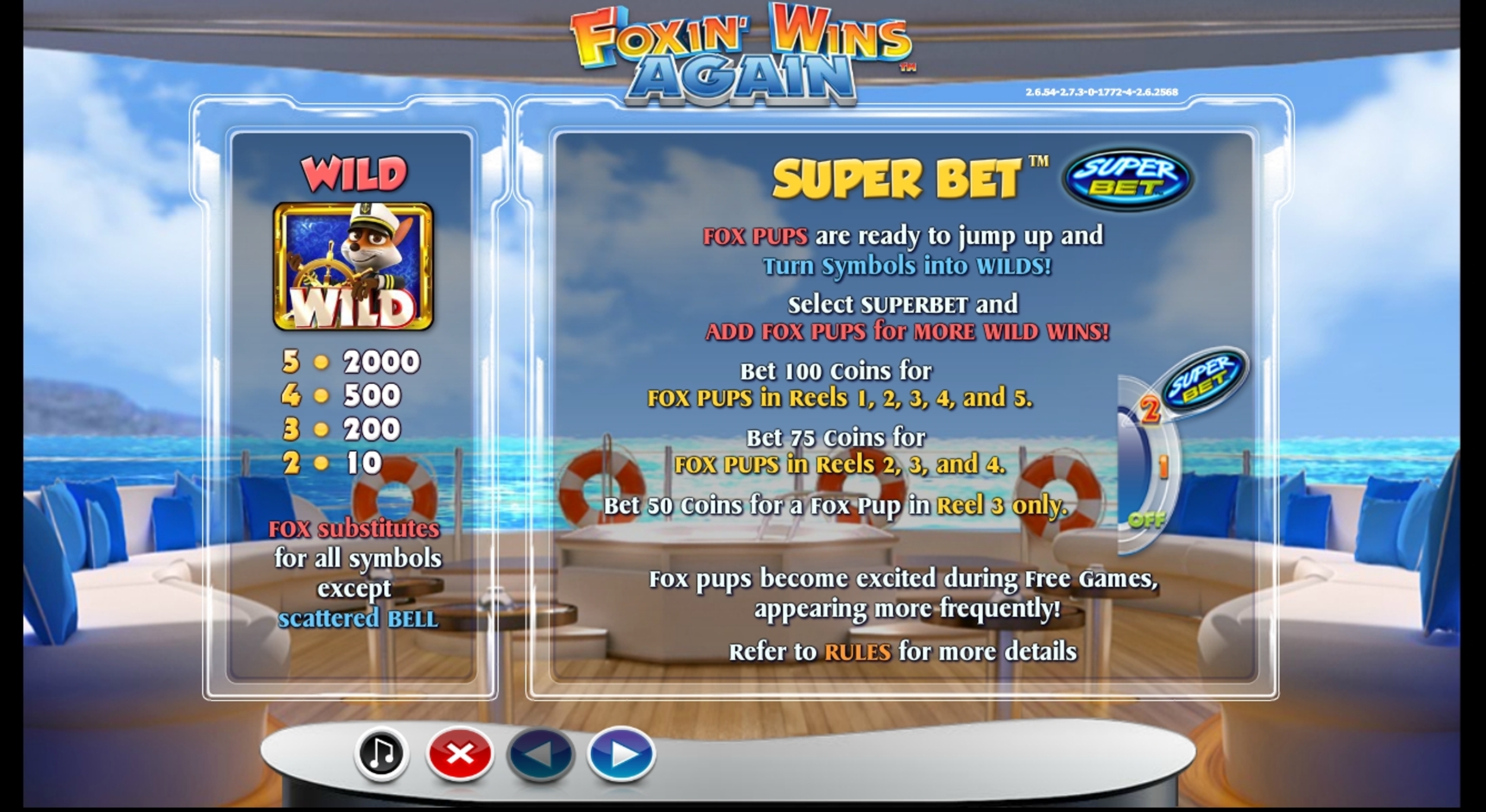Info of Foxin Wins Slot Game by NextGen Gaming