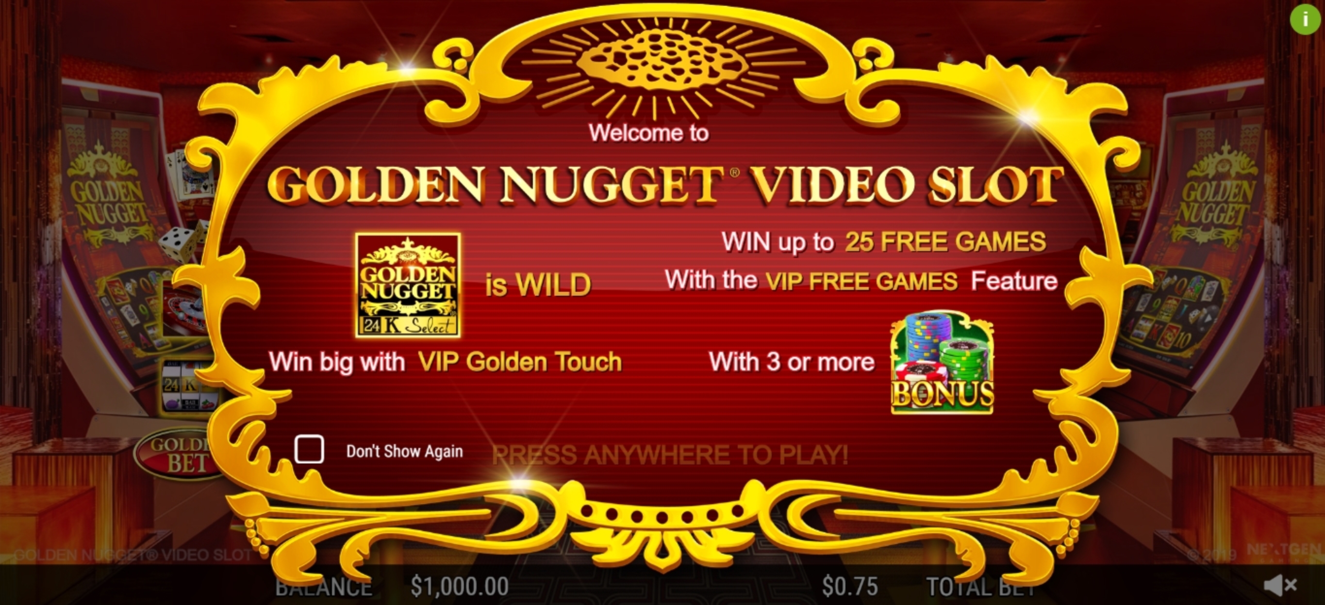 Play Golden Nugget Free Casino Slot Game by NextGen Gaming