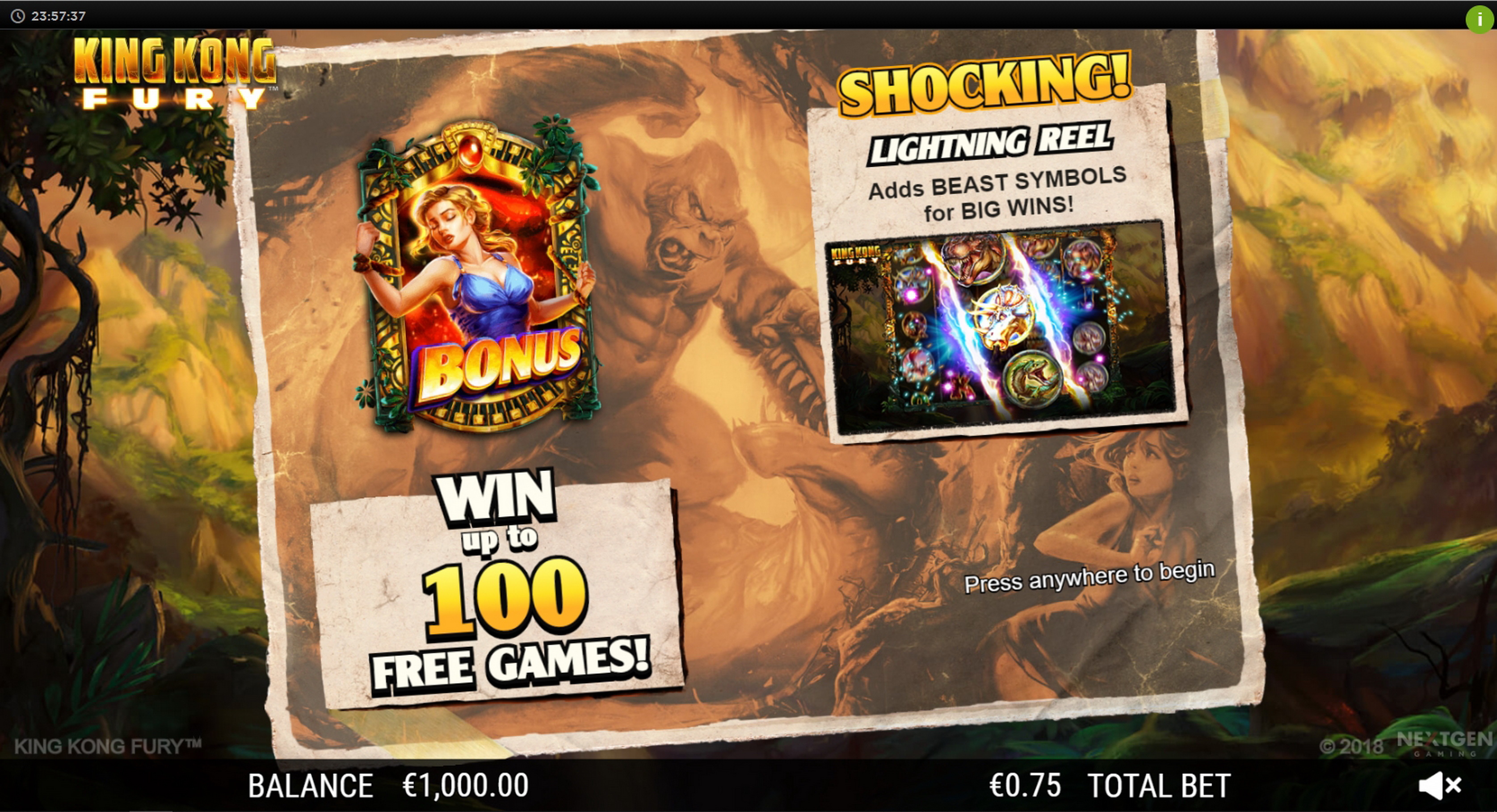 Play King Kong Fury Free Casino Slot Game by NextGen Gaming