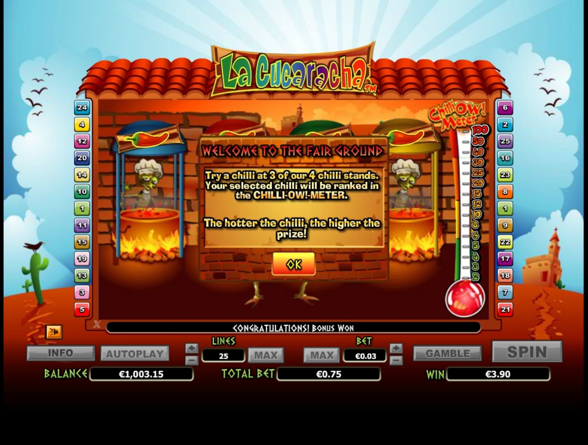 Info of La Cucaracha Slot Game by NextGen Gaming
