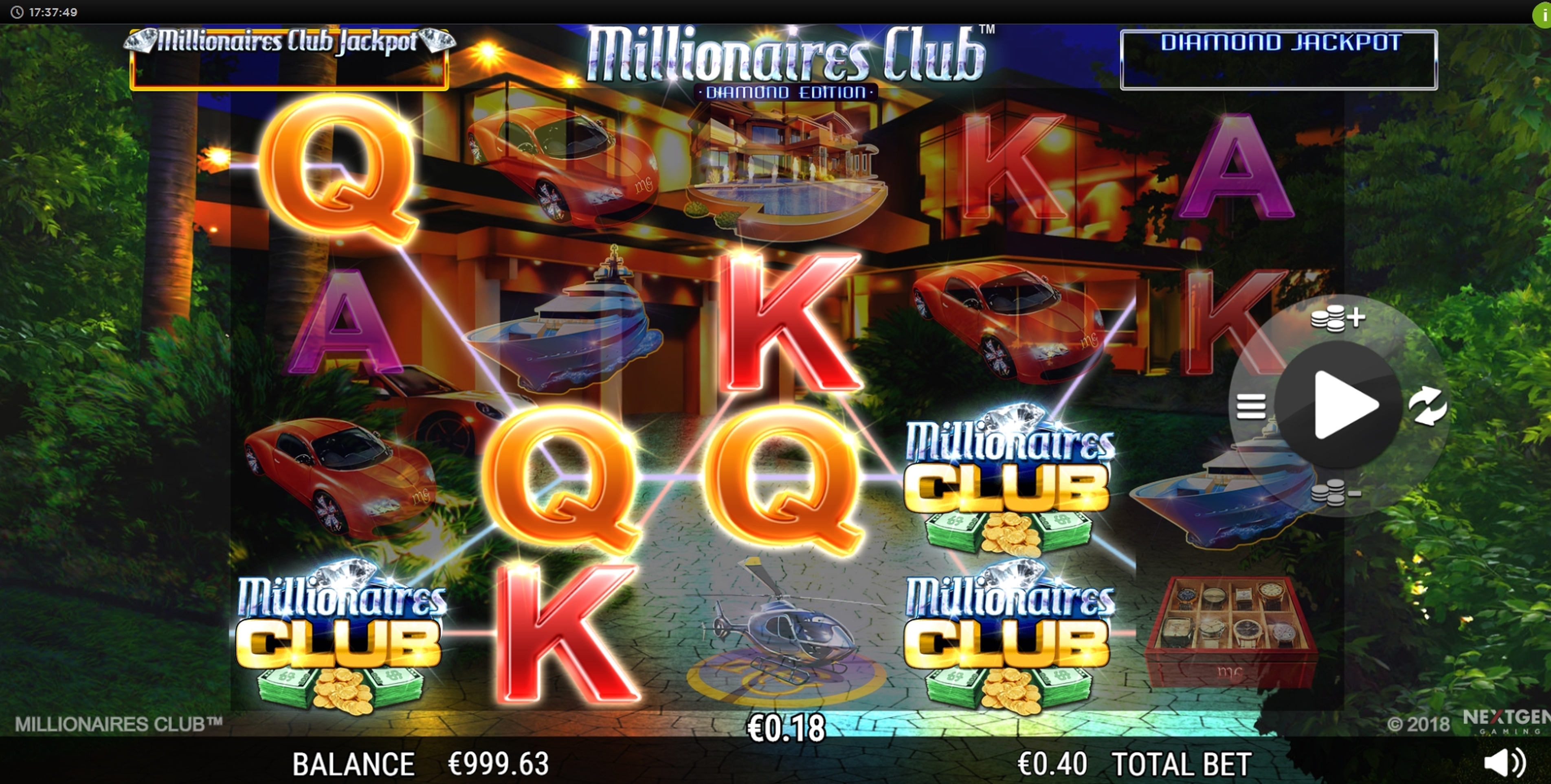 Win Money in Millionaires Club Diamond Edition Free Slot Game by NextGen Gaming