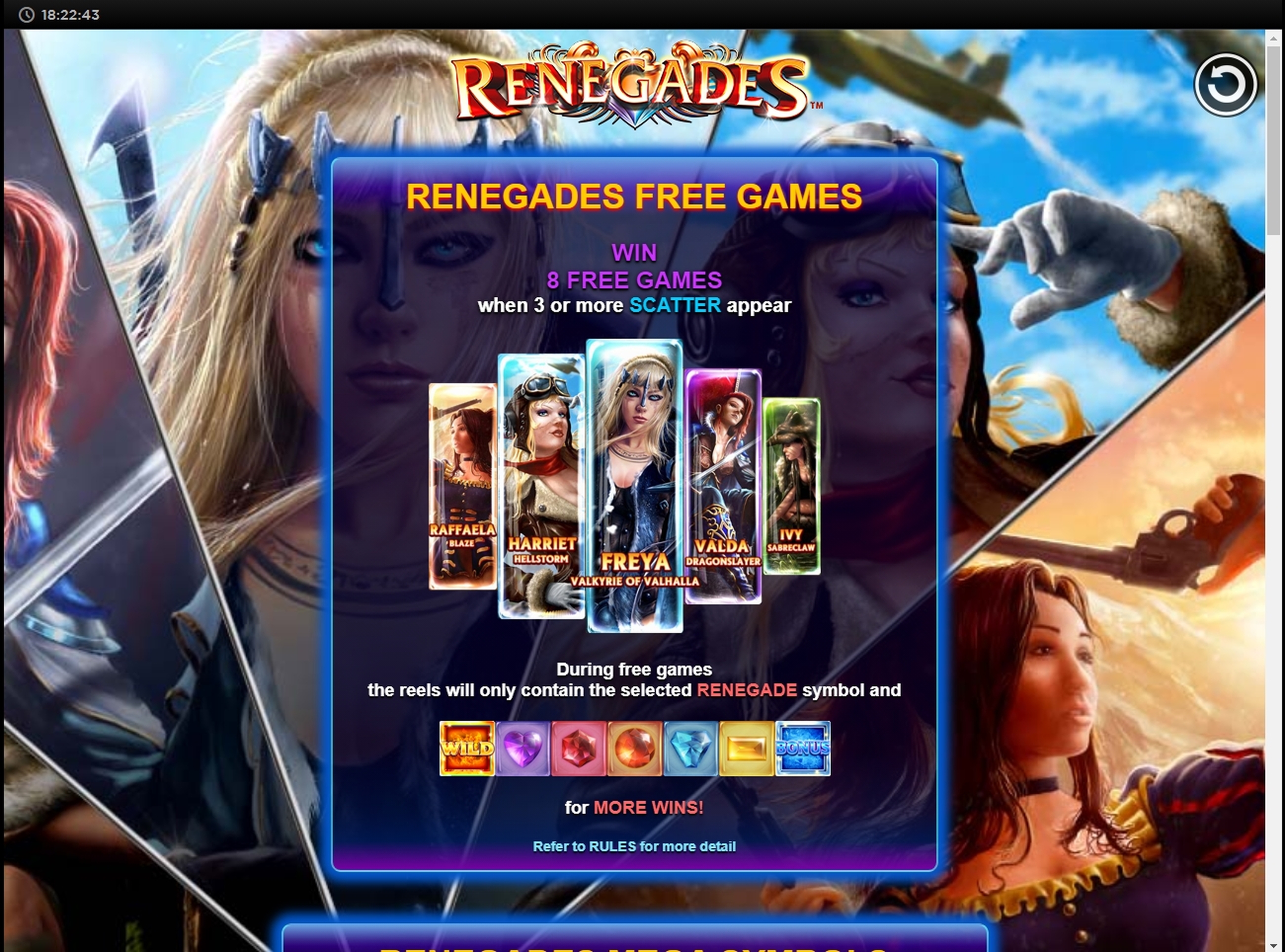 Info of Renegades Slot Game by NextGen Gaming