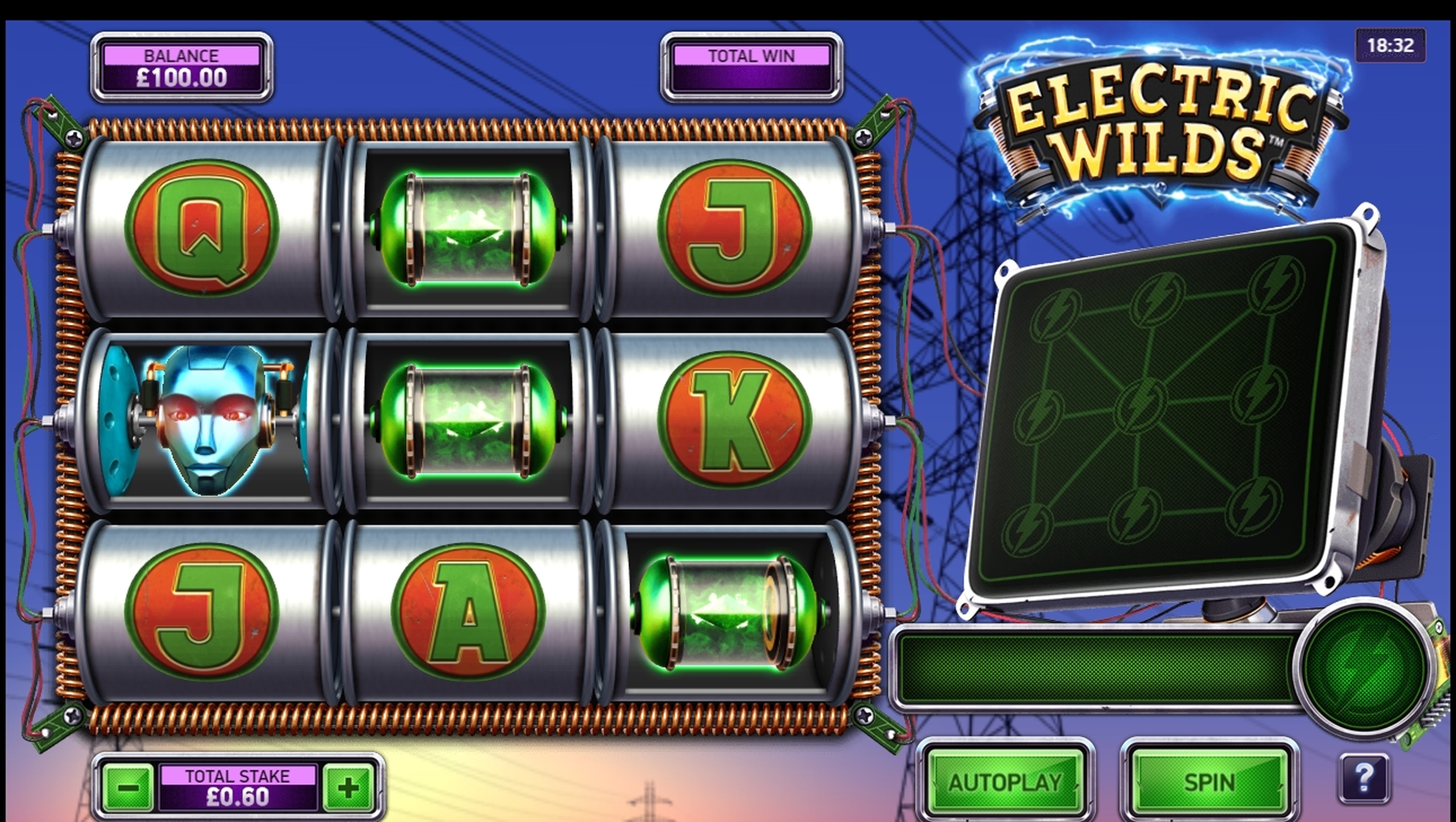 Reels in Electric Wilds Slot Game by Northern Lights Gaming