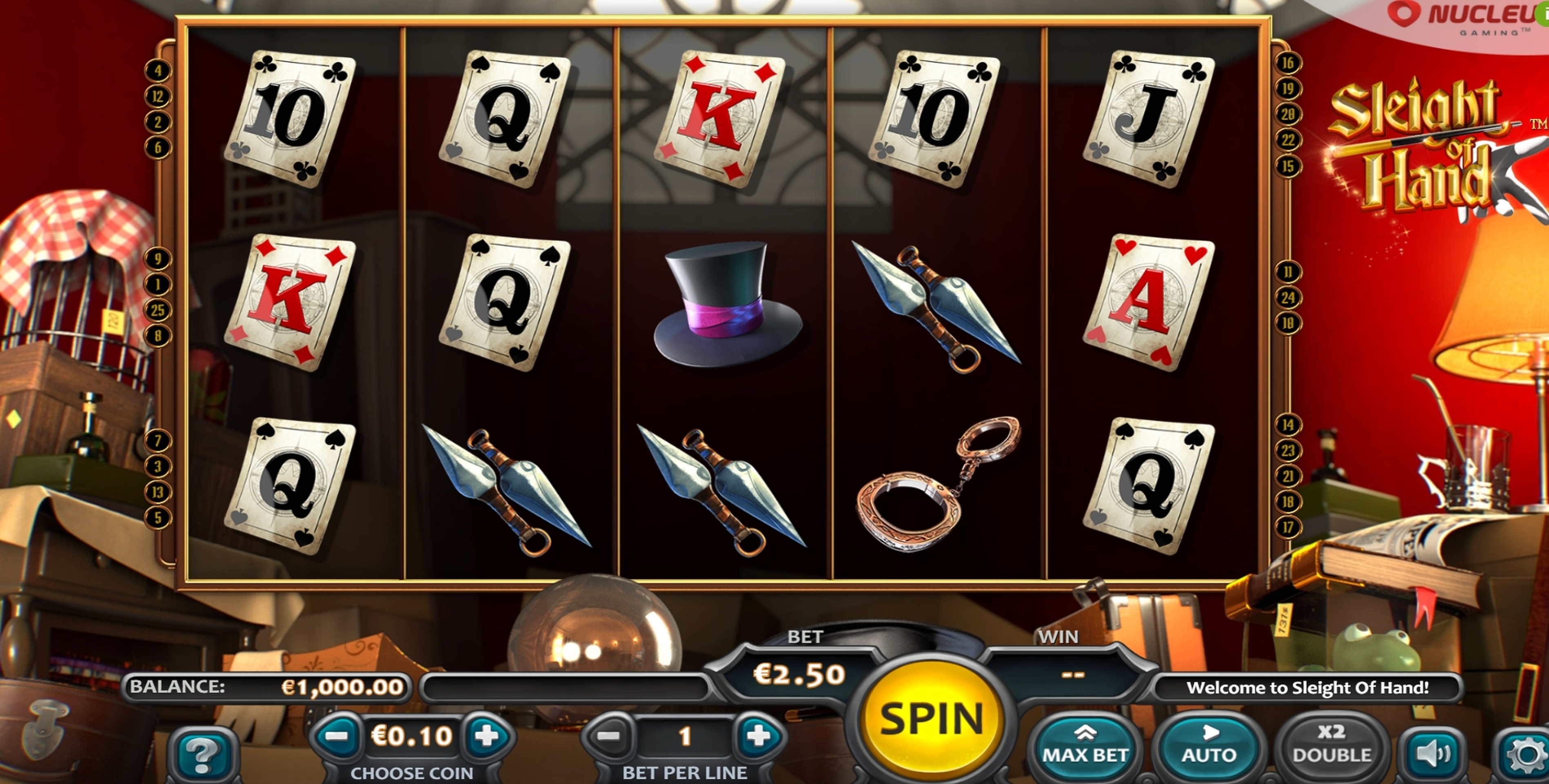 Reels in Sleight of Hand Slot Game by Nucleus Gaming
