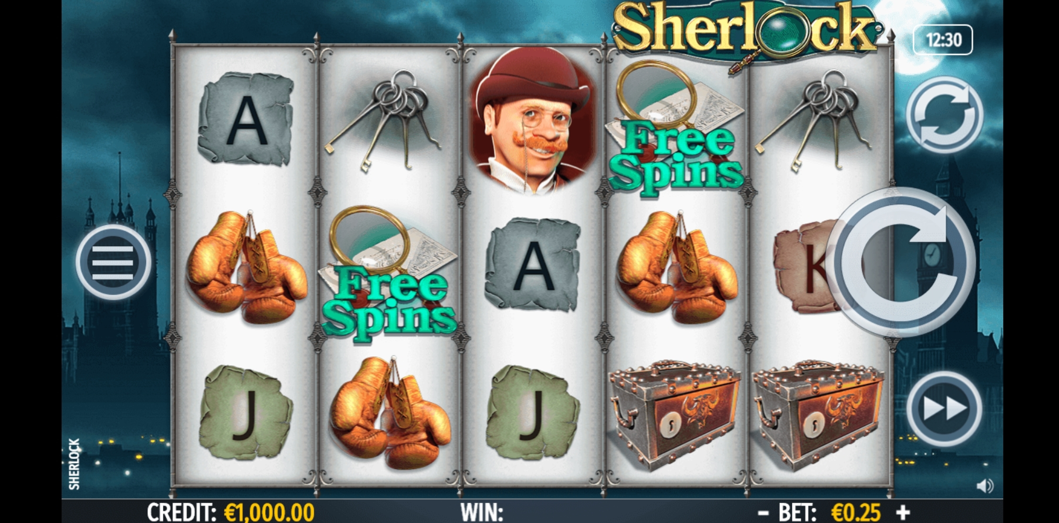 Reels in Sherlock Slot Game by Octavian Gaming