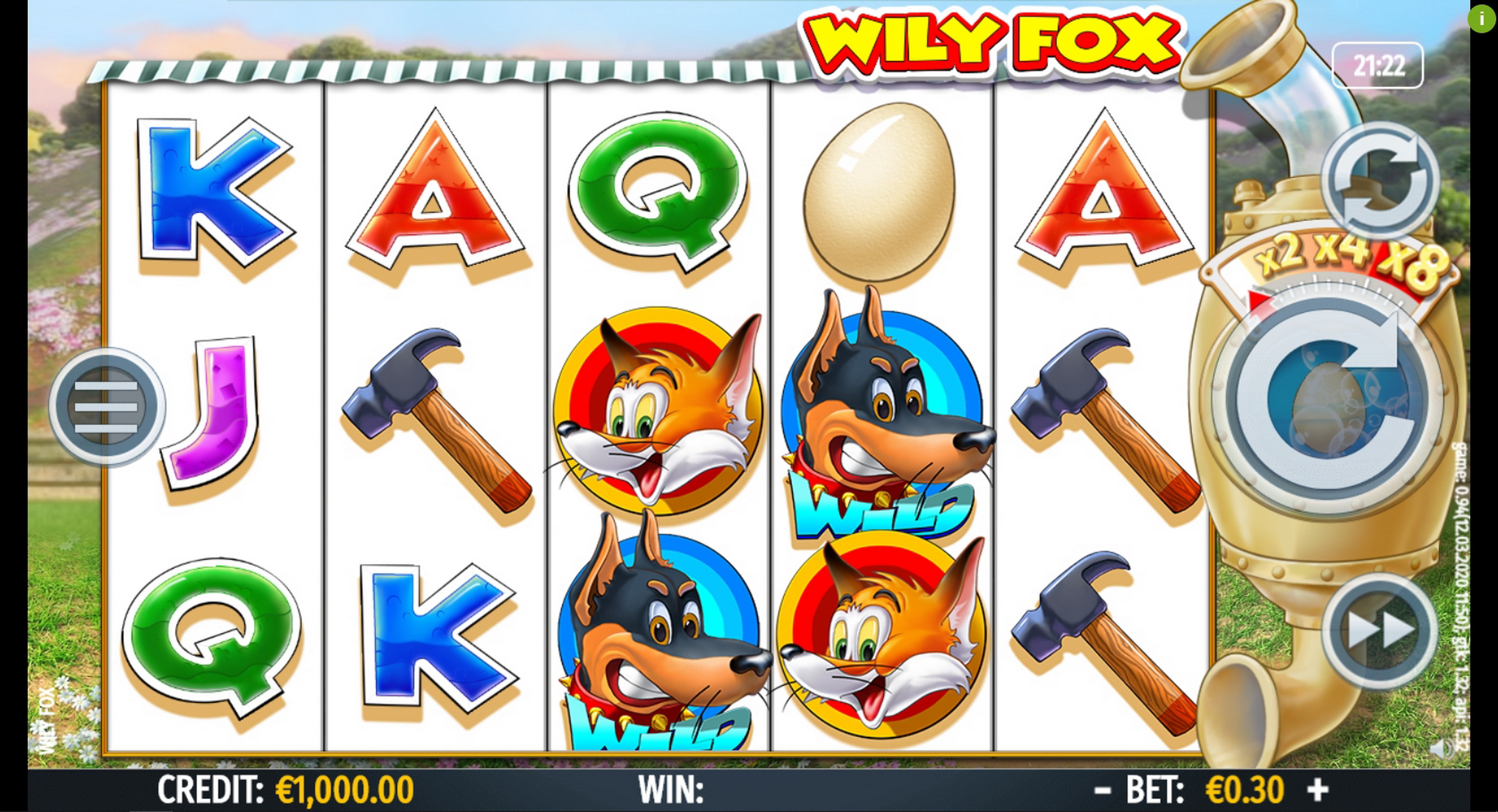Reels in Wily Fox Slot Game by Octavian Gaming