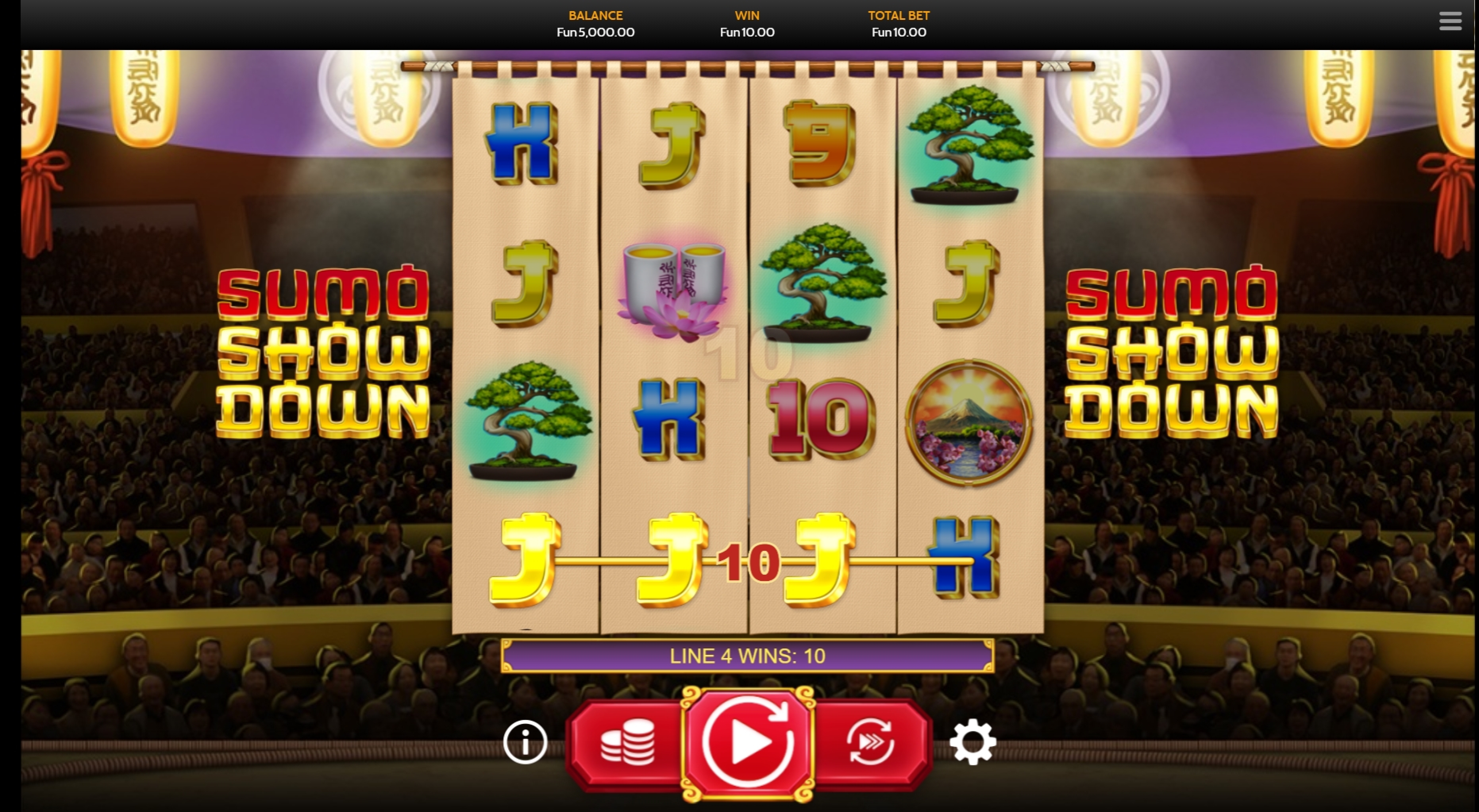 Win Money in Sumo Showdown Free Slot Game by OneTouch Games