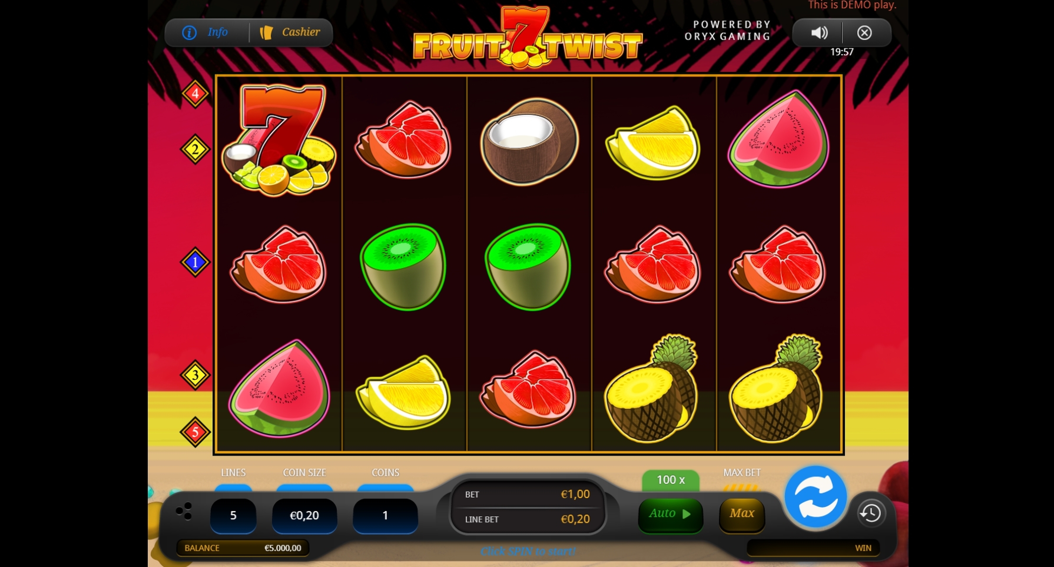 Reels in Fruit Twist Slot Game by Oryx Gaming