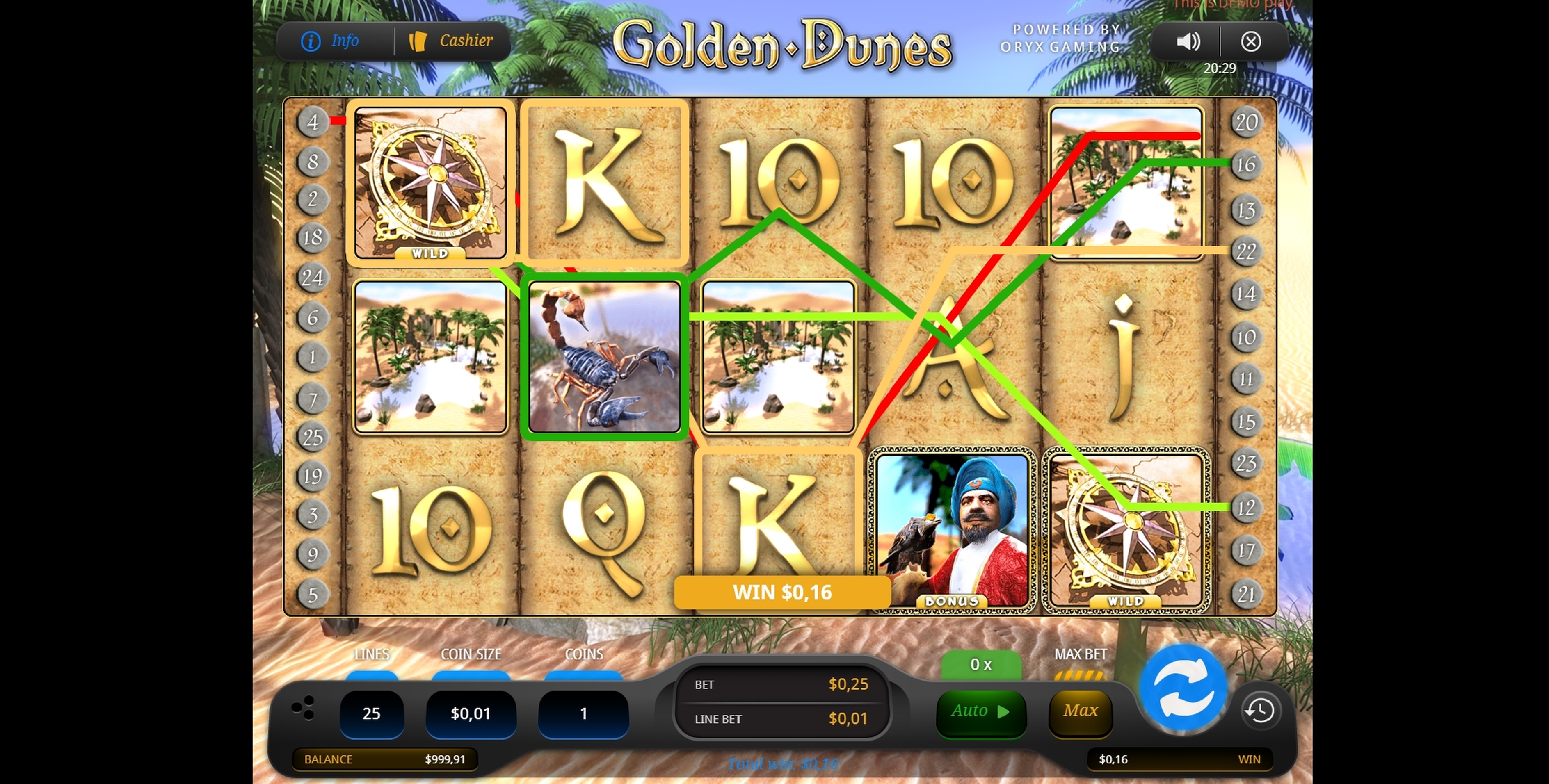 Win Money in Golden Dunes Free Slot Game by Oryx Gaming