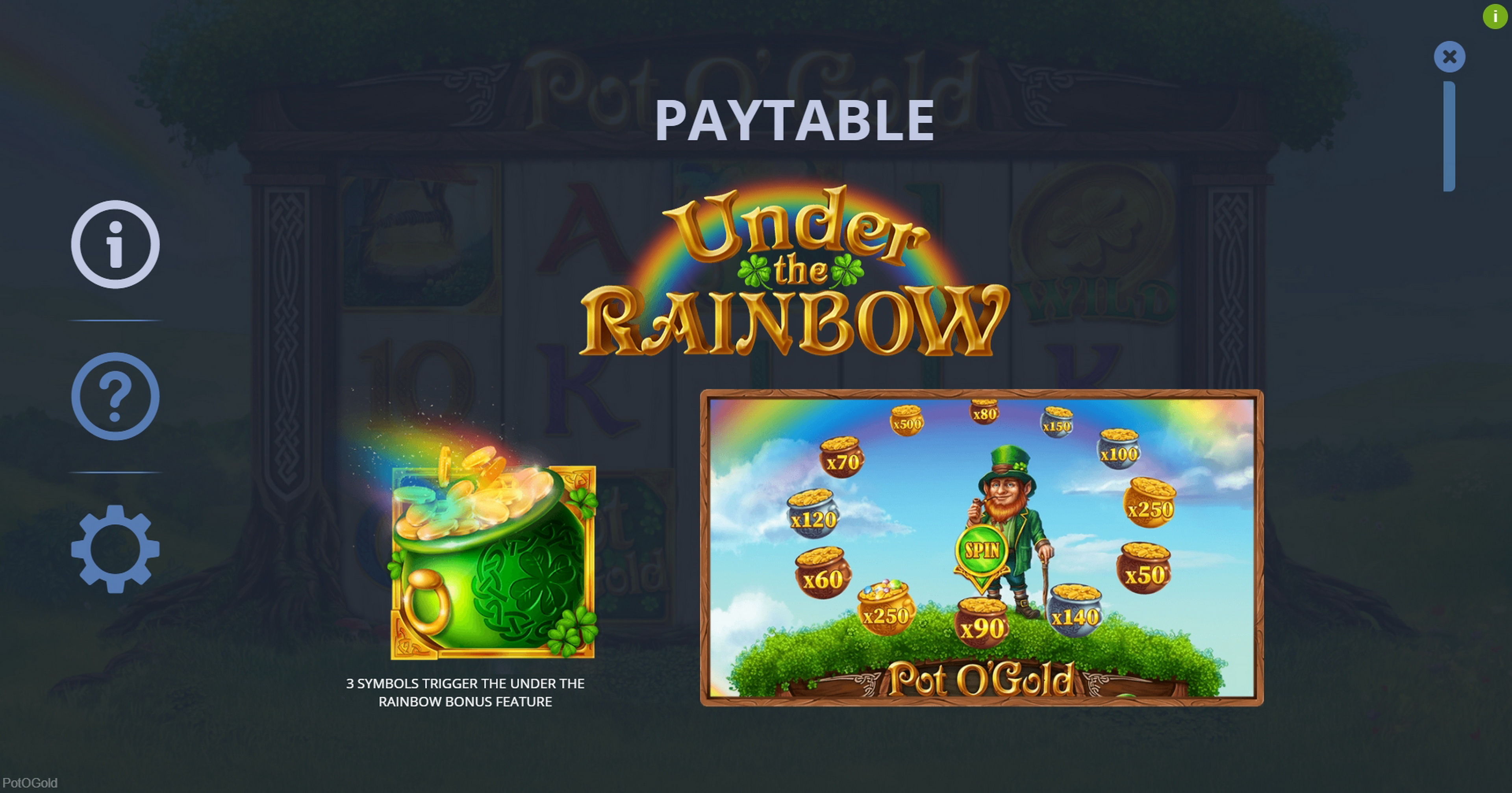 Info of Pot O'Gold Slot Game by PariPlay