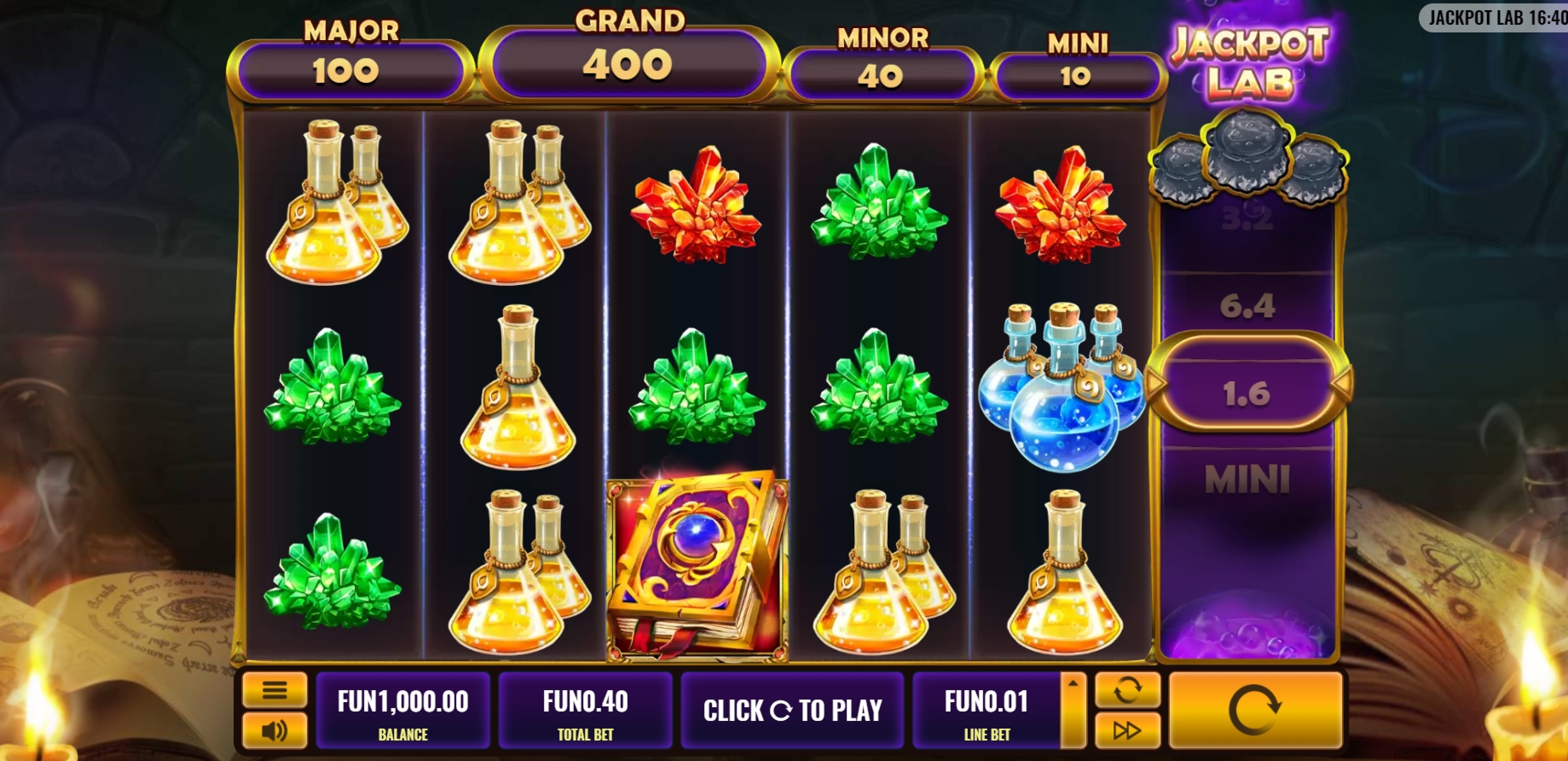 Reels in Jackpot Lab Slot Game by Platipus
