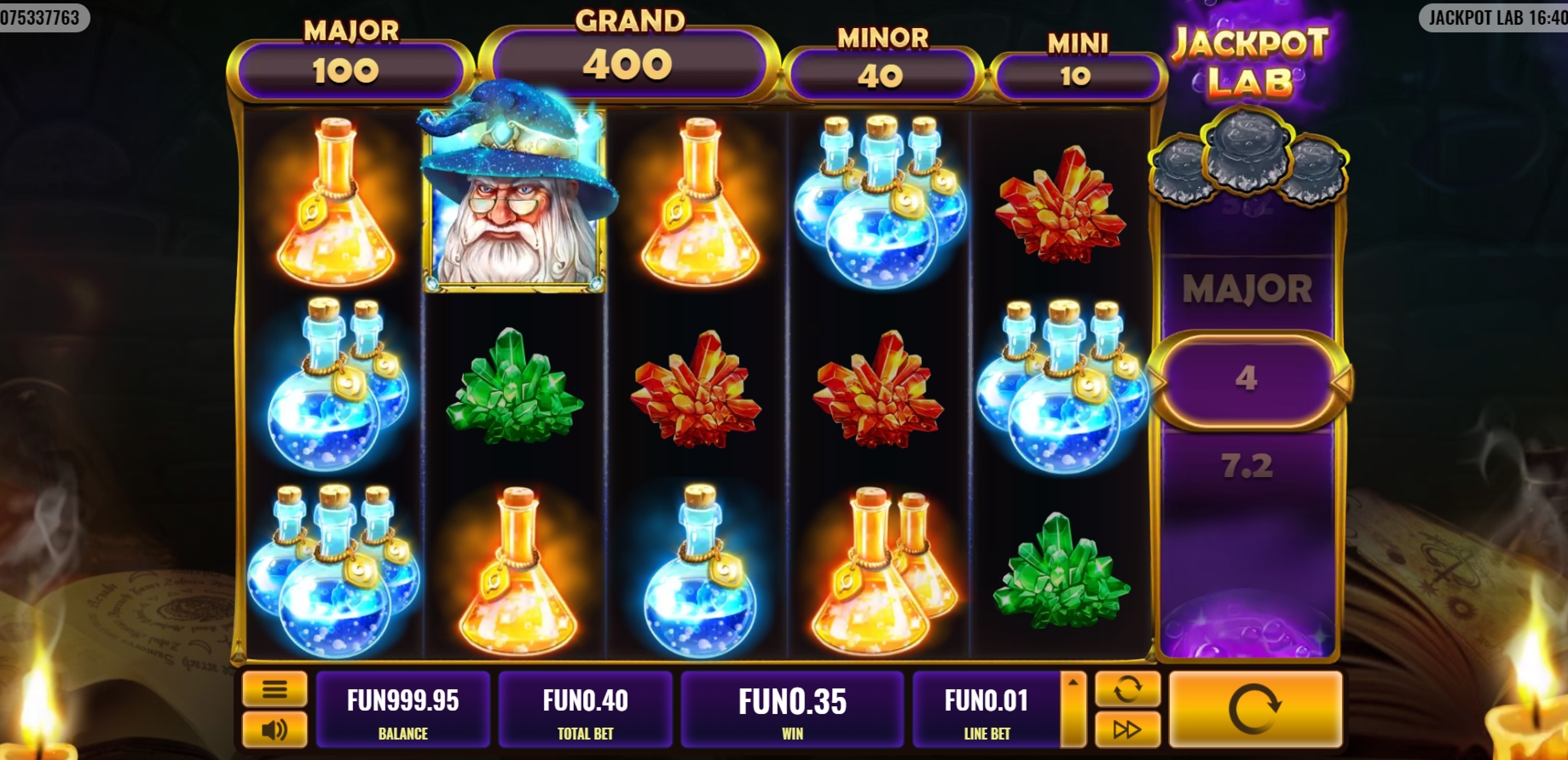 Win Money in Jackpot Lab Free Slot Game by Platipus