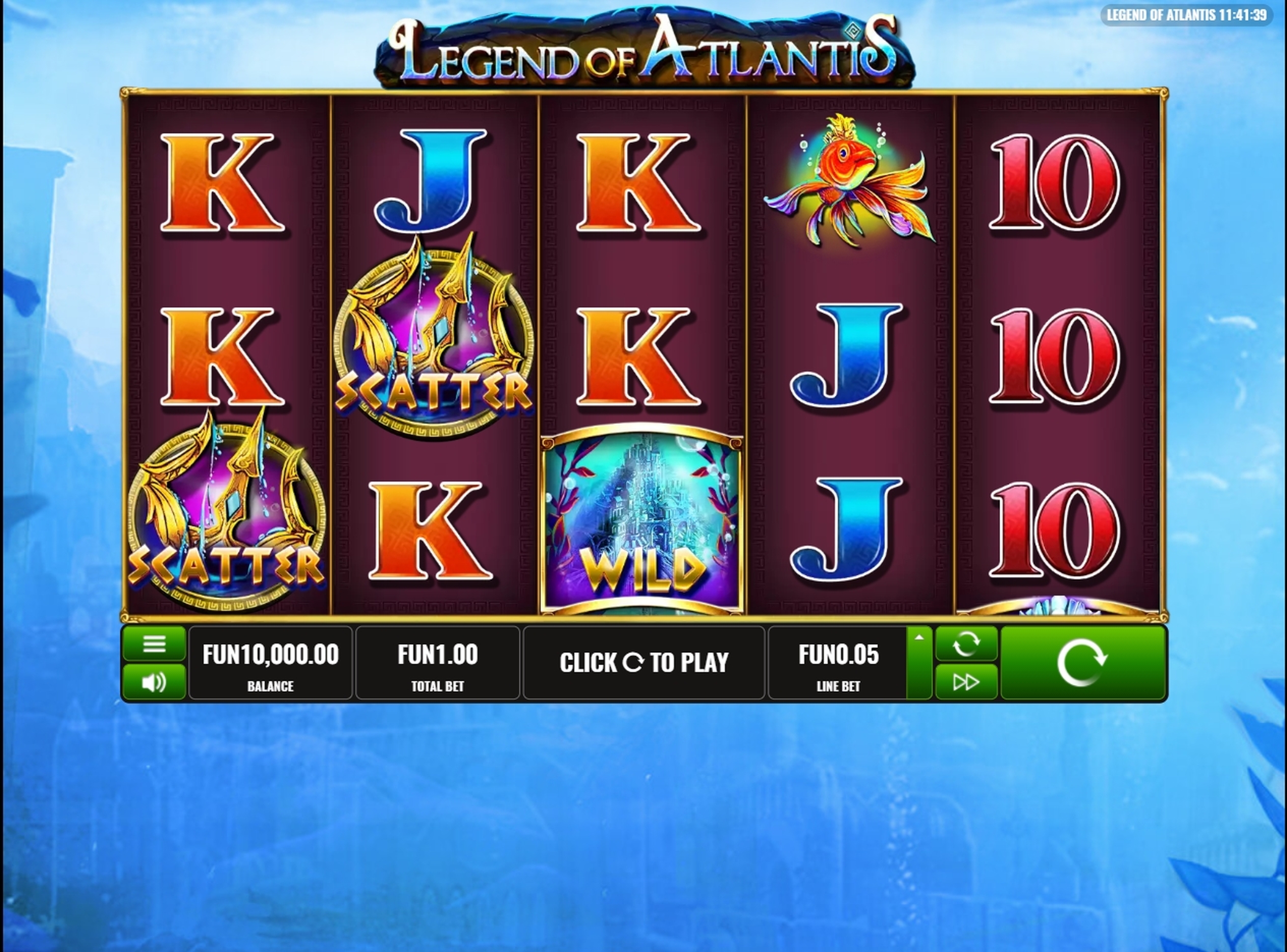 Reels in Legend of Atlantis Slot Game by Platipus