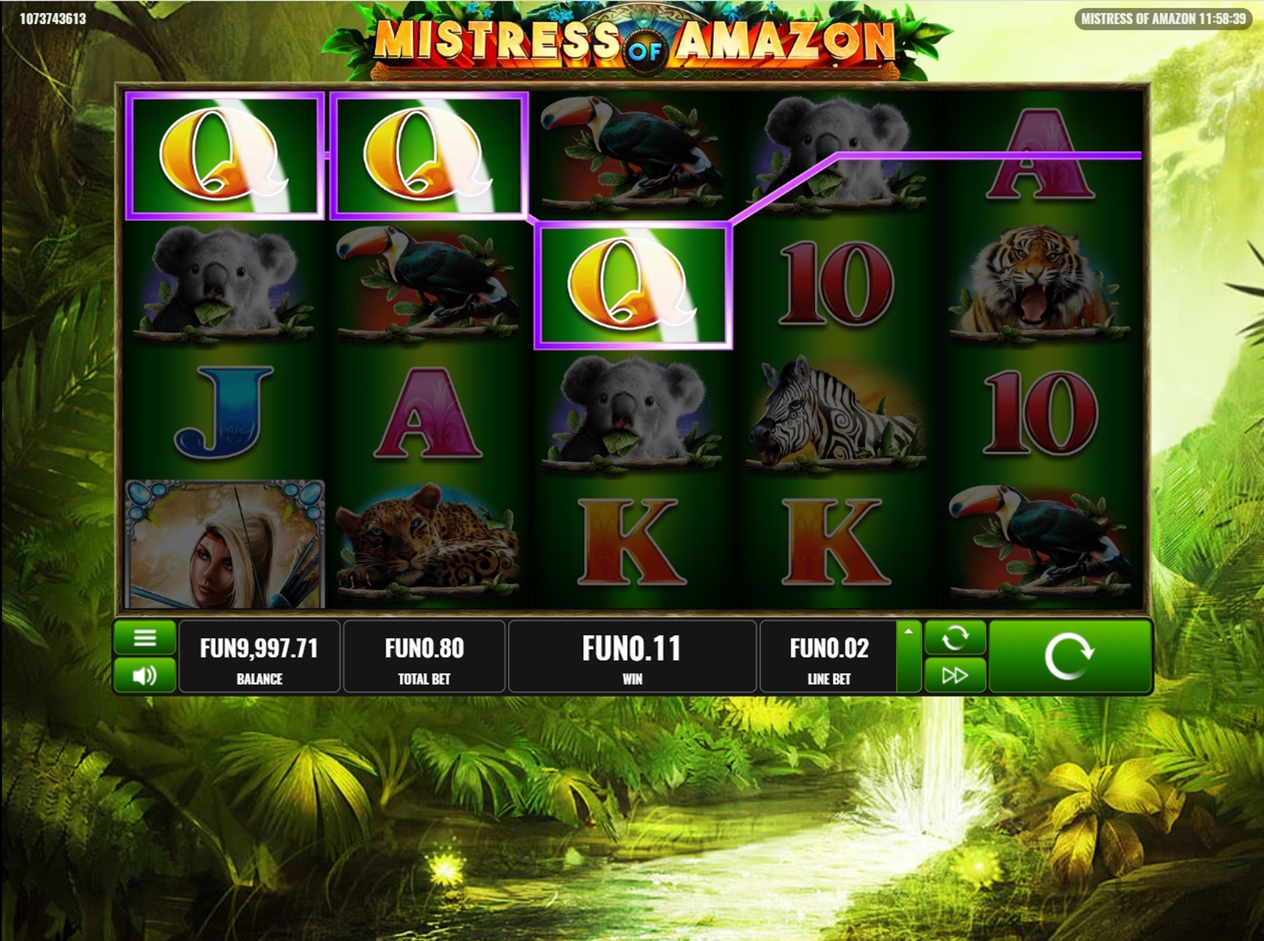 Win Money in Mistress of Amazon Free Slot Game by Platipus