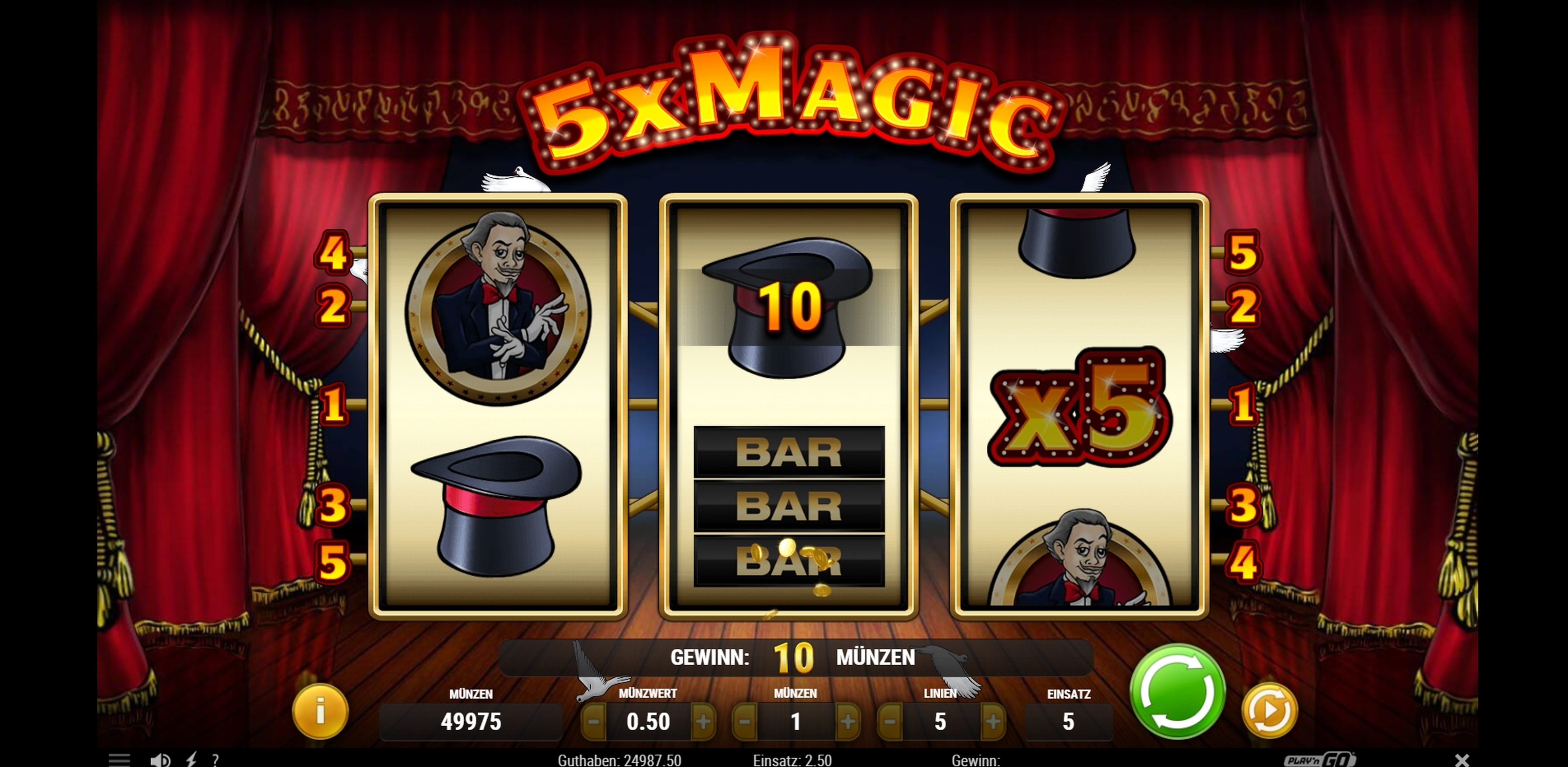 Win Money in 5x Magic Free Slot Game by Playn GO