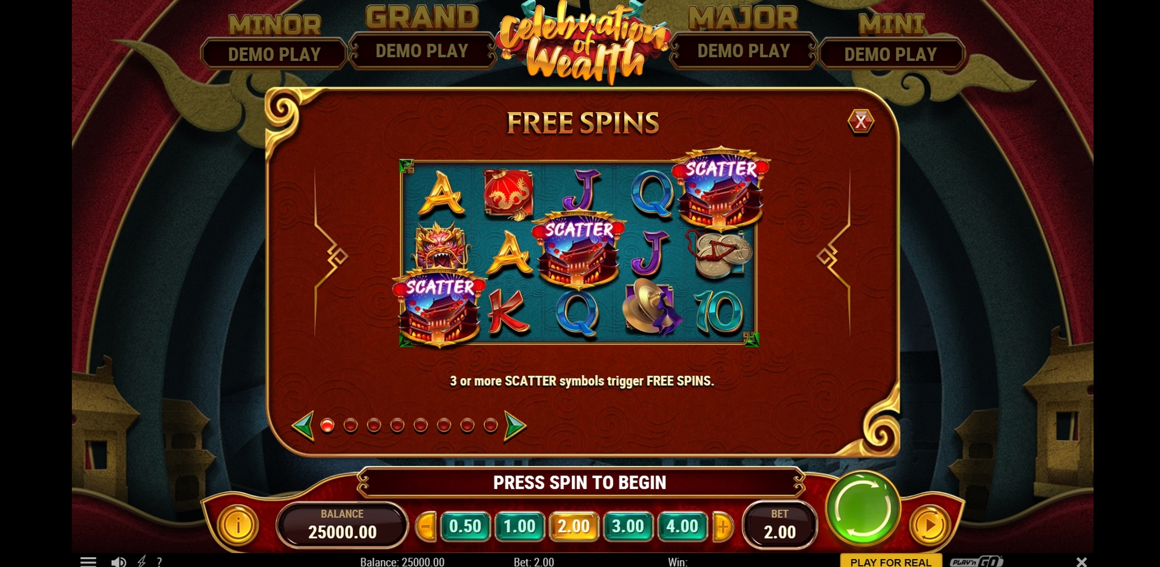 Info of Celebration of Wealth Slot Game by Playn GO