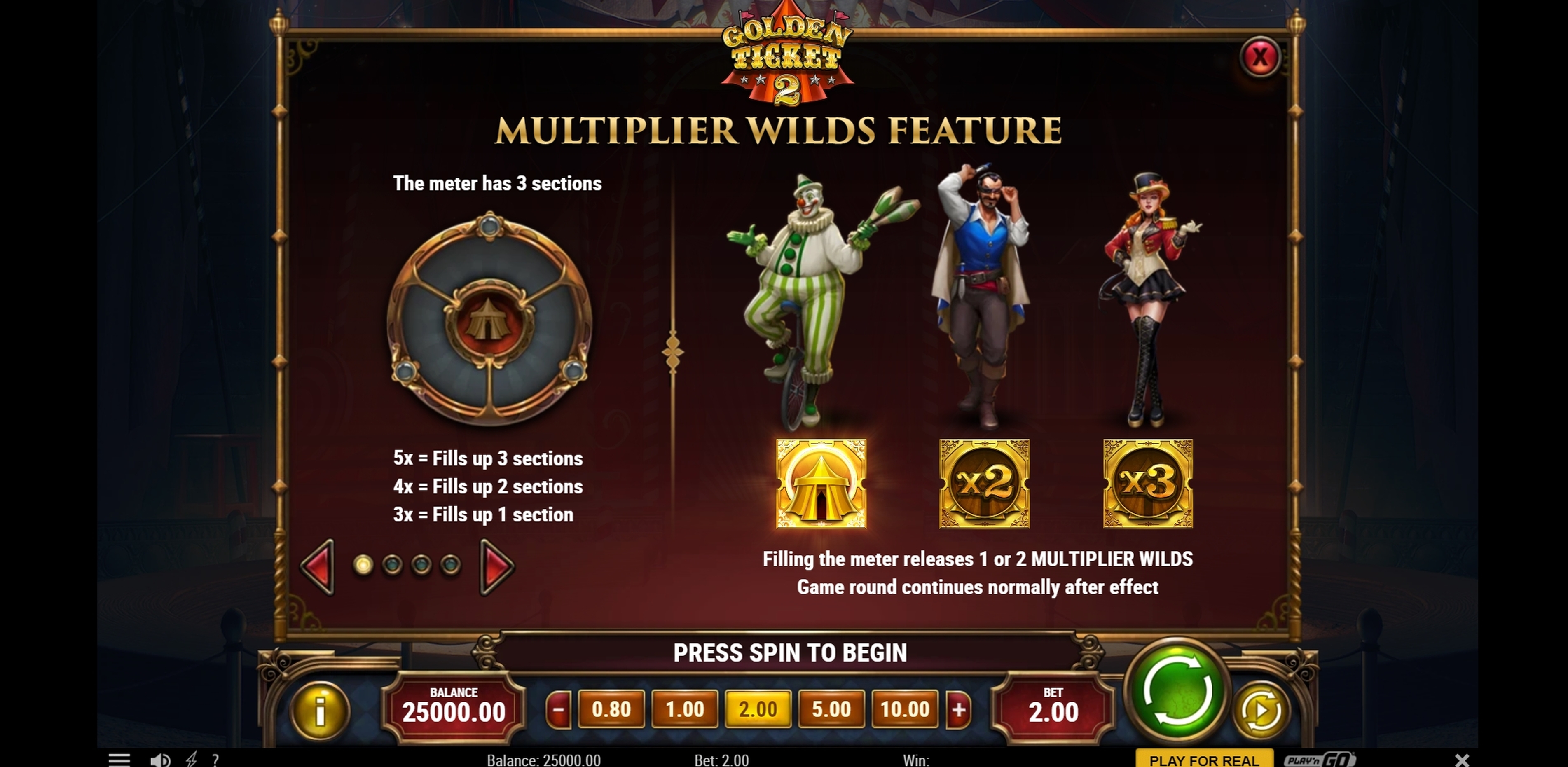 Info of Golden Ticket 2 Slot Game by Playn GO