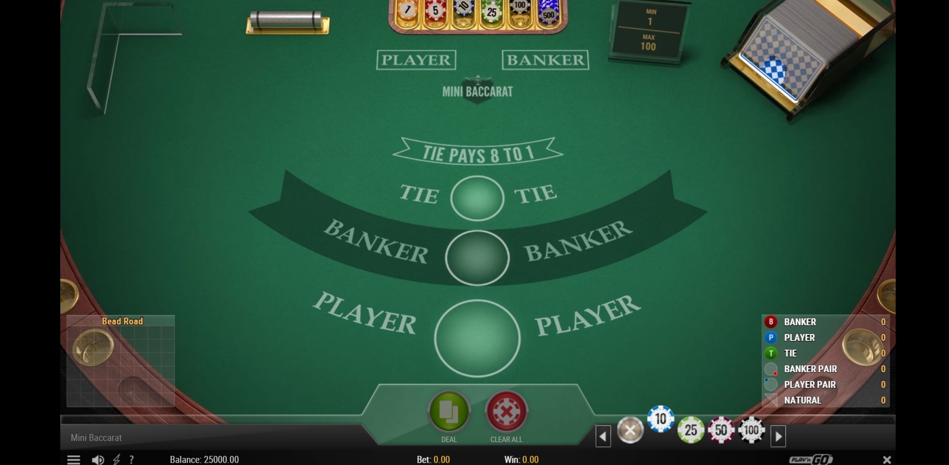 Reels in Mini Baccarat Slot Game by Playn GO