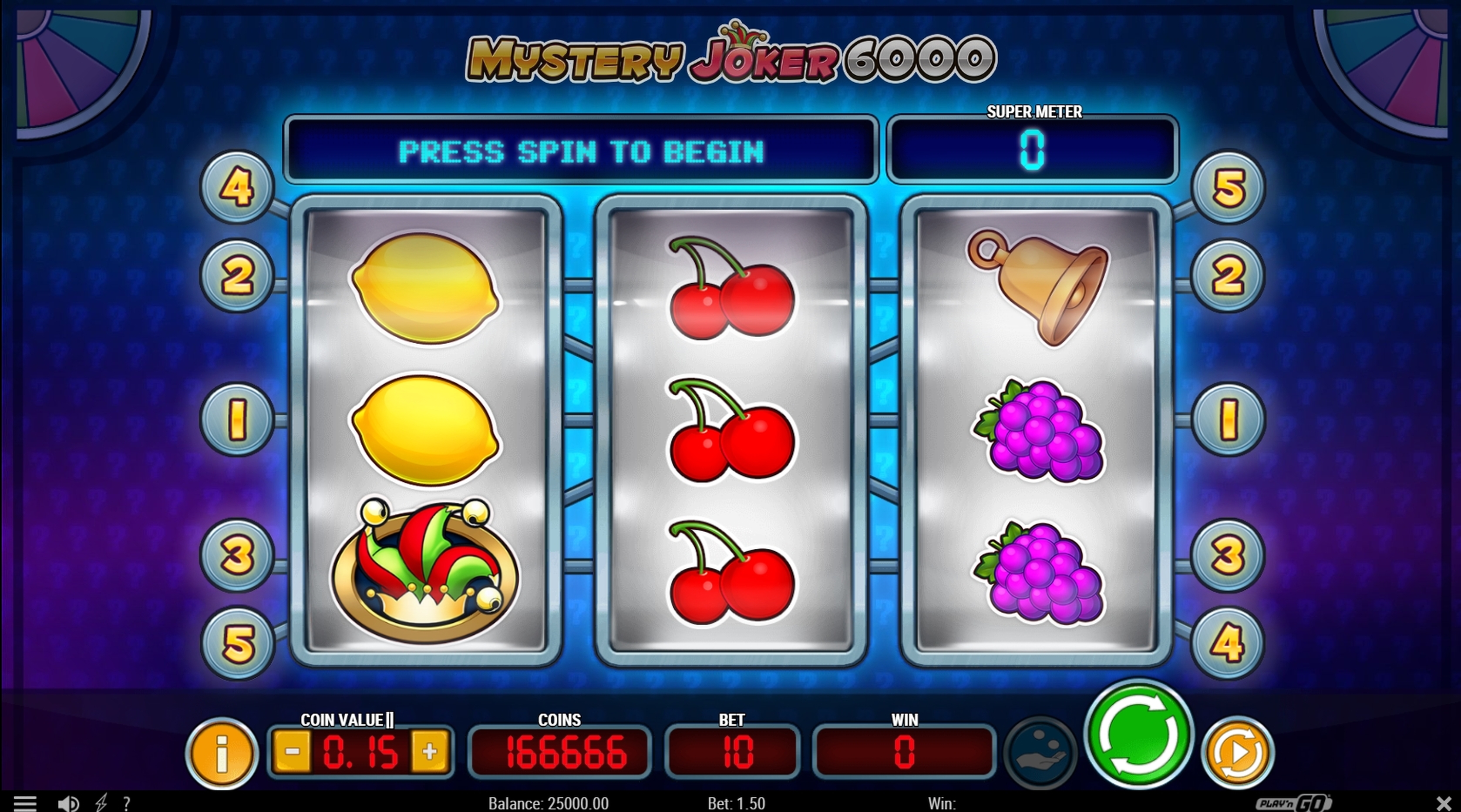 Reels in Mystery Joker 6000 Slot Game by Playn GO