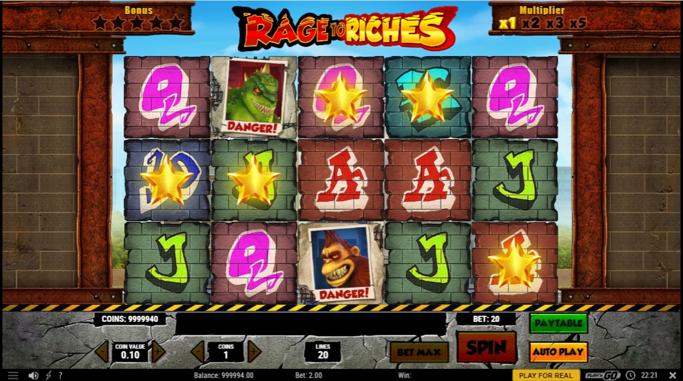 Win Money in Rage to Riches Free Slot Game by Playn GO