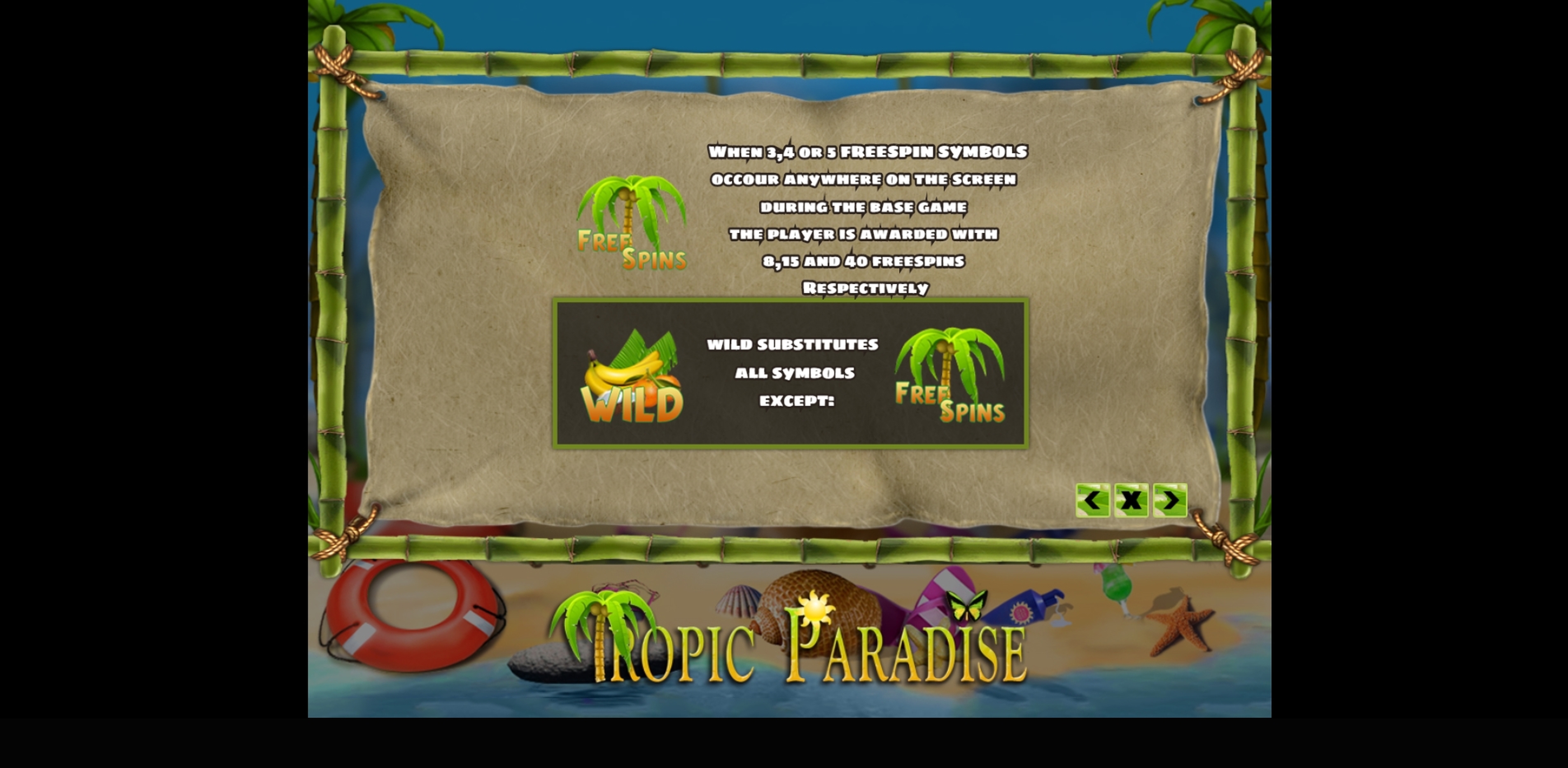 Info of Tropic Paradise Slot Game by PlayPearls