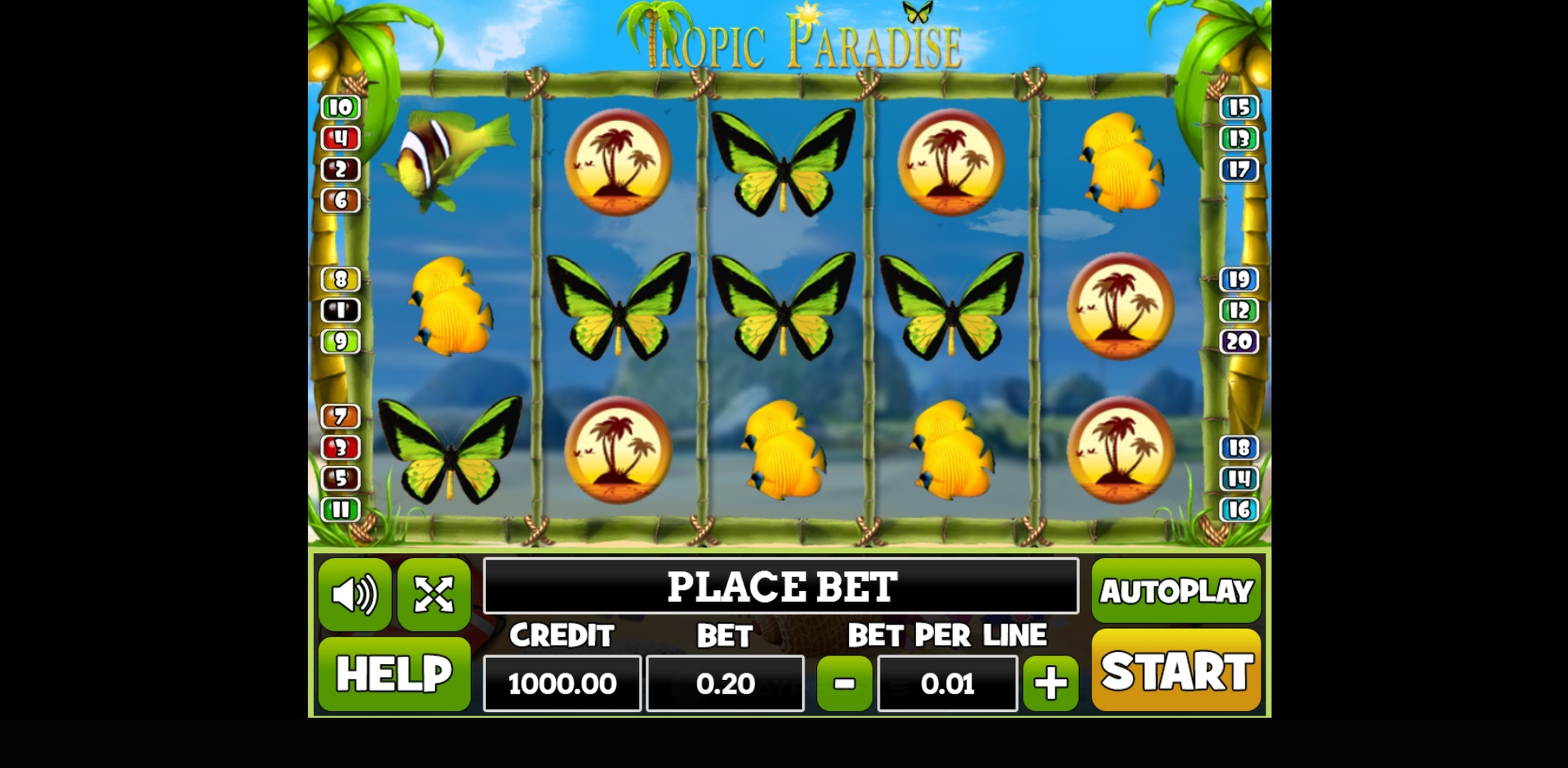 Reels in Tropic Paradise Slot Game by PlayPearls