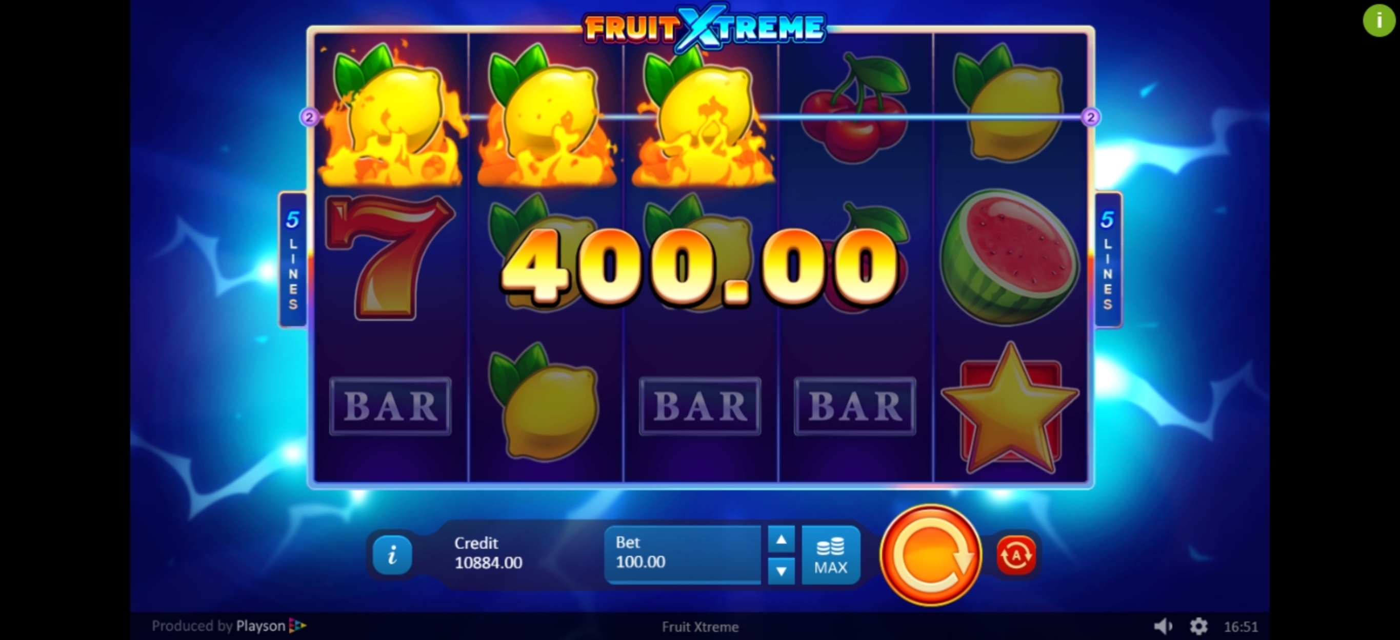 Win Money in Fruit Xtreme Free Slot Game by Playson