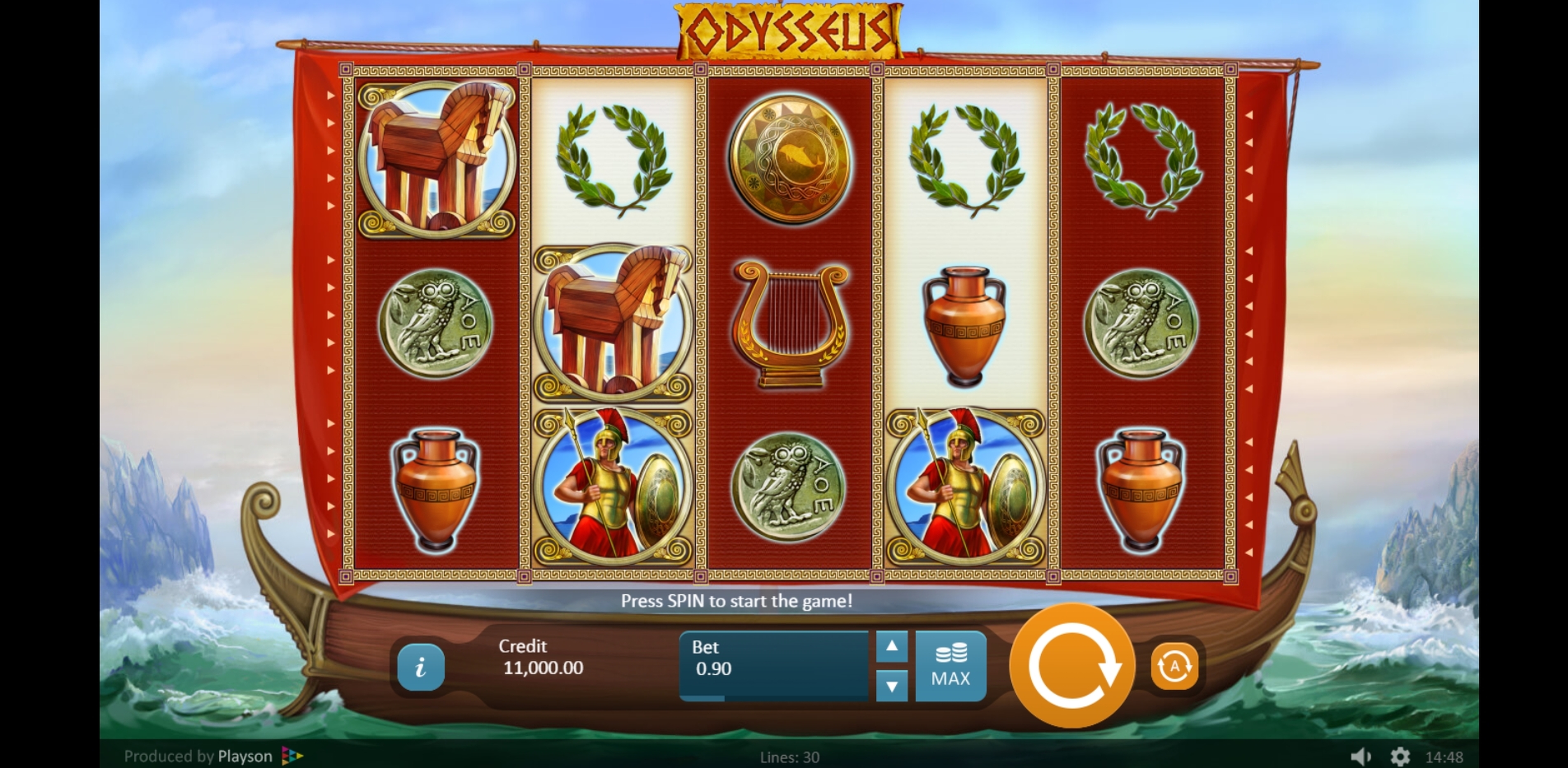 Reels in Odysseus Slot Game by Playson
