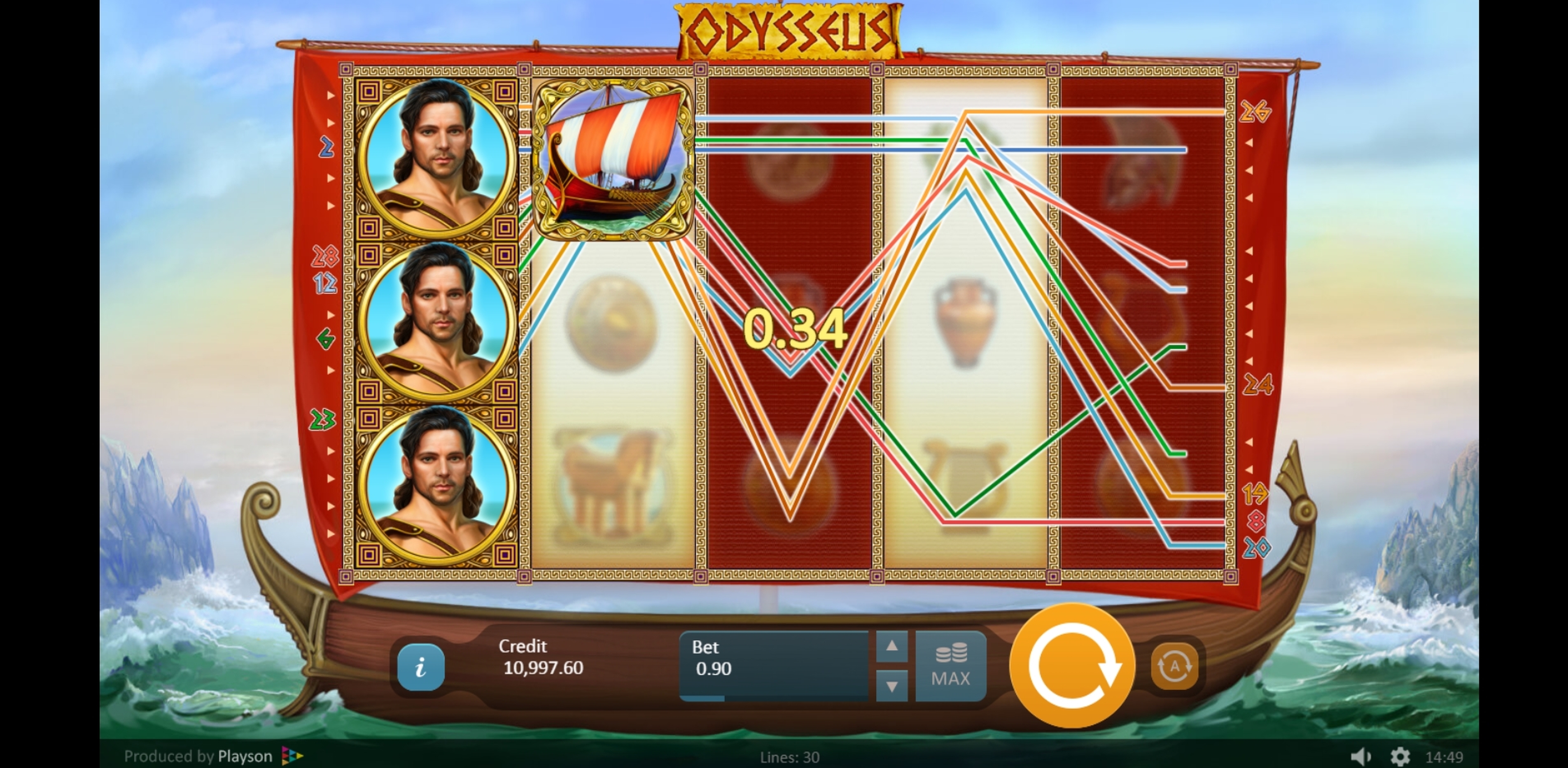 Win Money in Odysseus Free Slot Game by Playson
