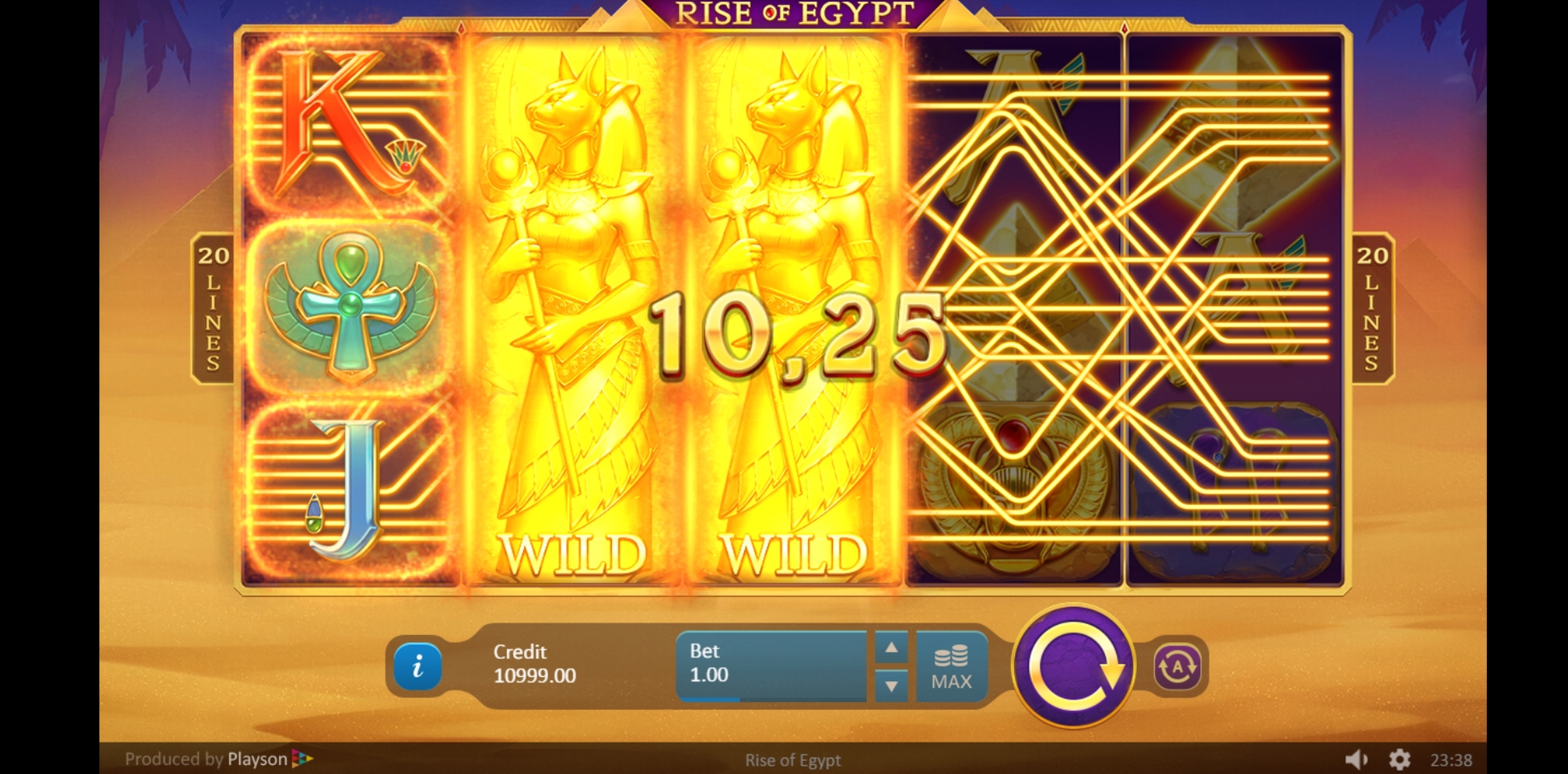 Win Money in Rise of Egypt Free Slot Game by Playson