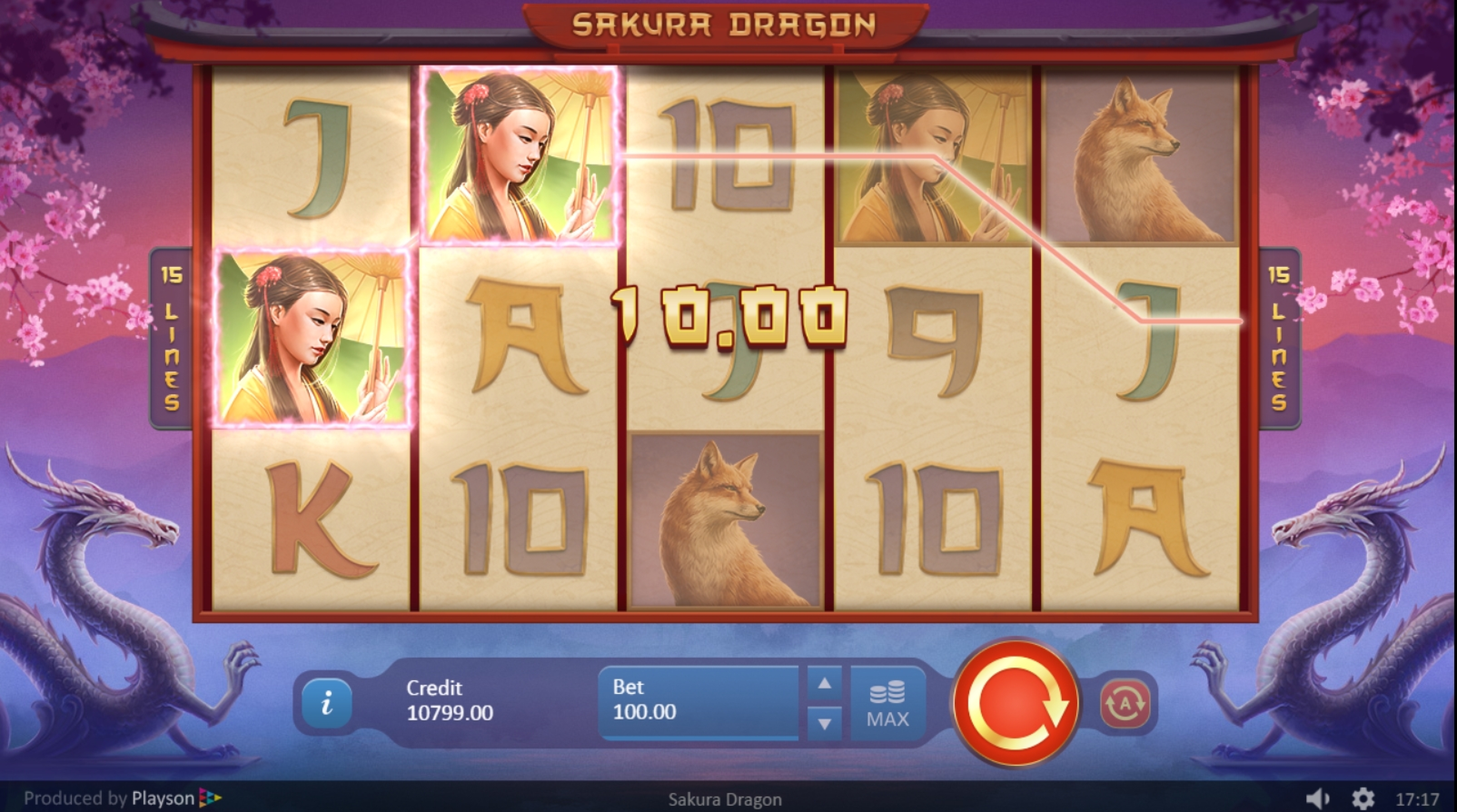 Win Money in Sakura Dragon Free Slot Game by Playson