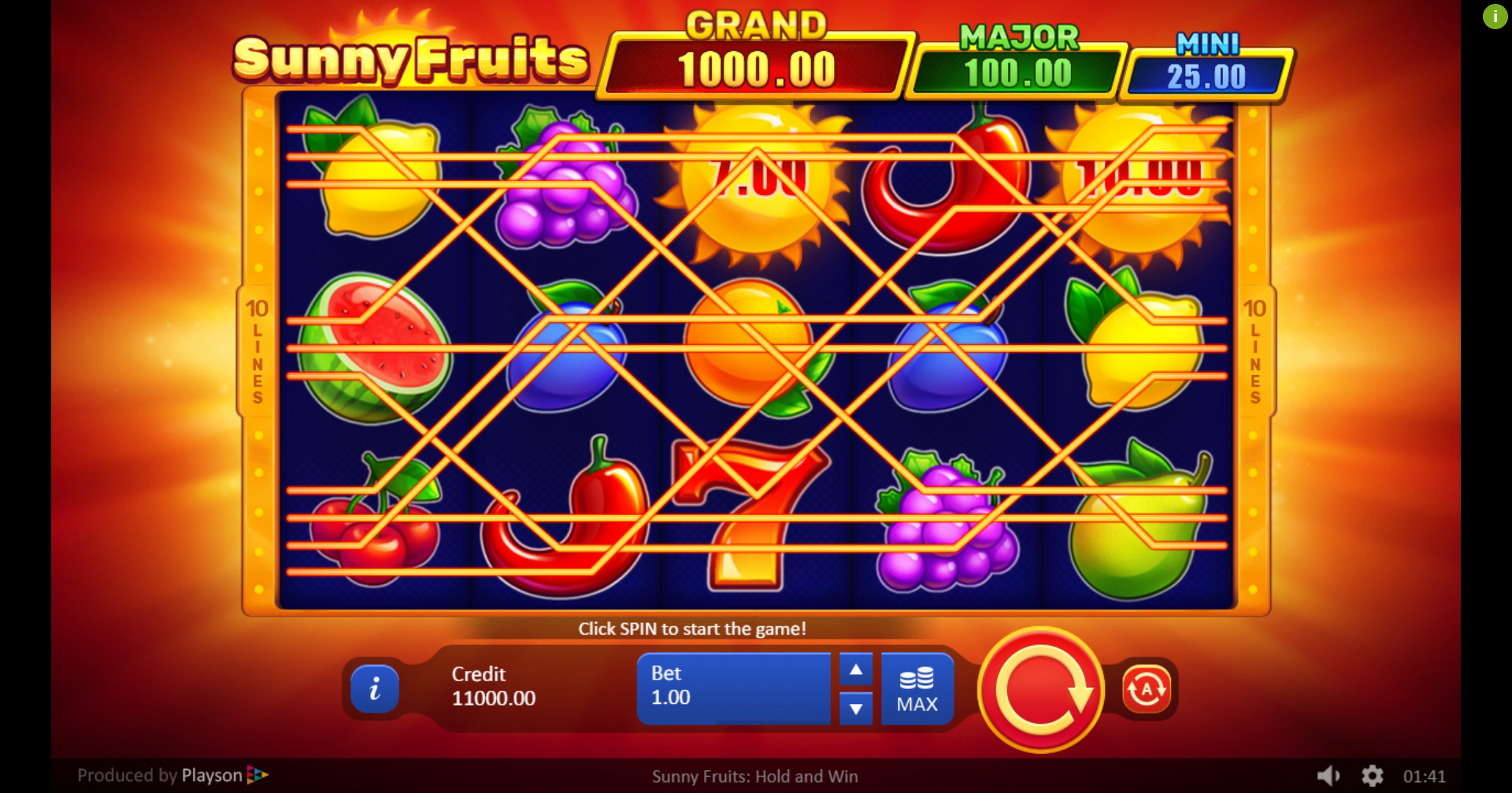 Play Sunny Fruits: Hold and Win Free Casino Slot Game by Playson