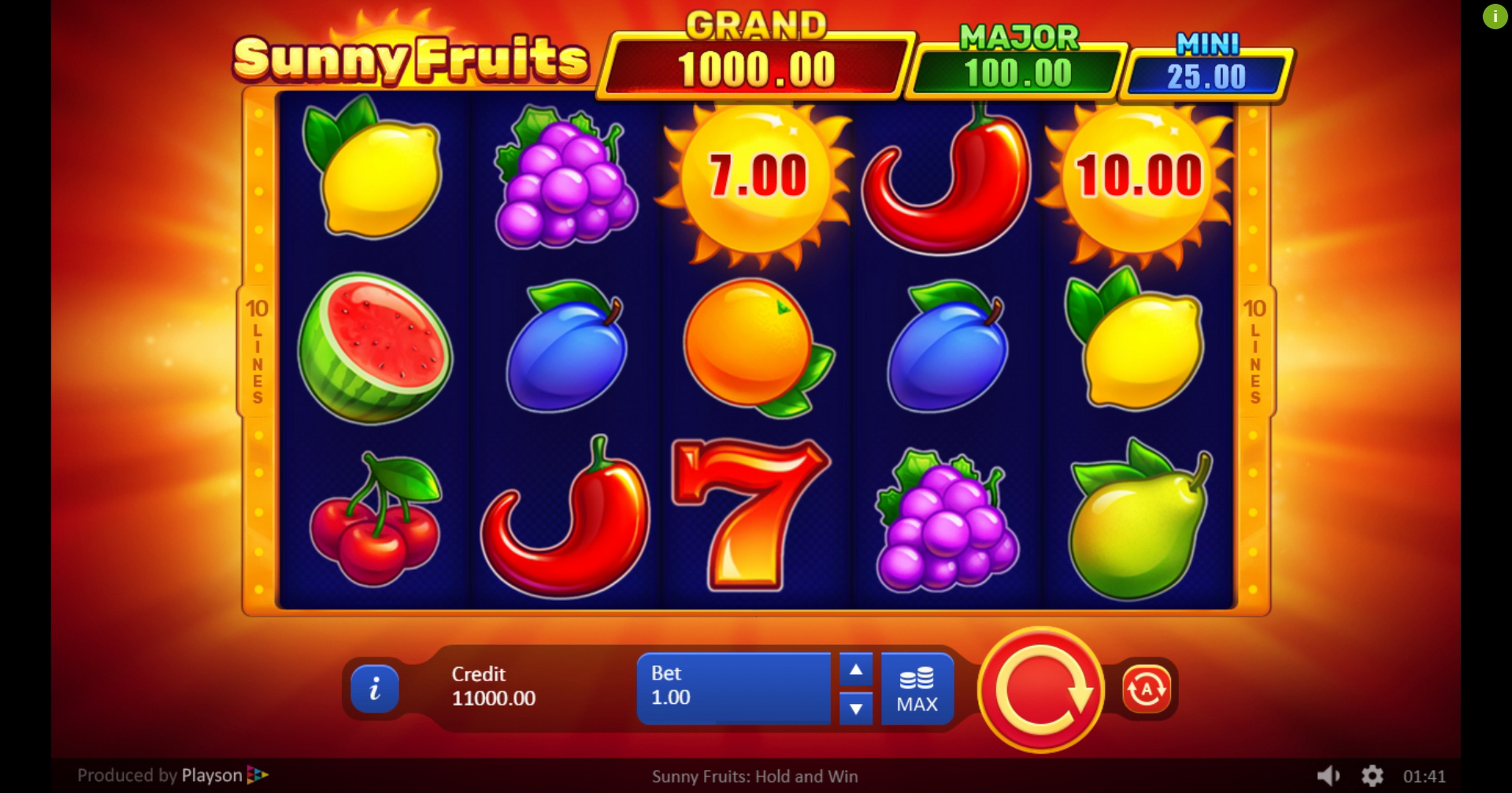 Reels in Sunny Fruits: Hold and Win Slot Game by Playson