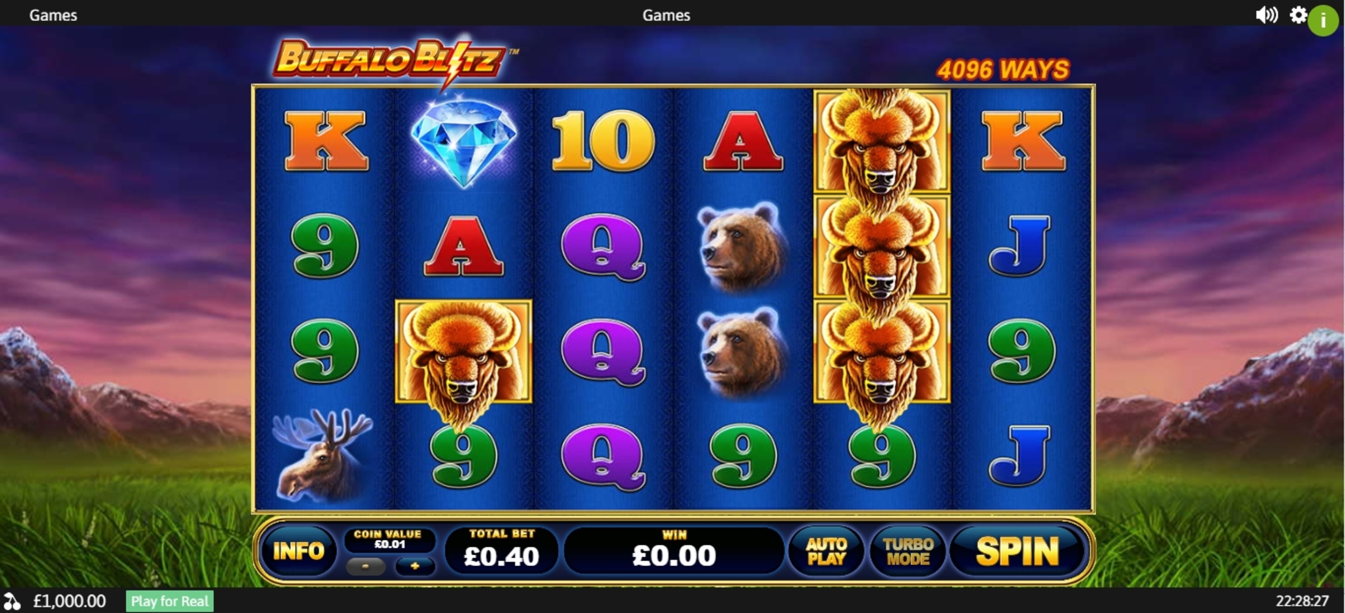 Reels in Buffalo Blitz Slot Game by Playtech