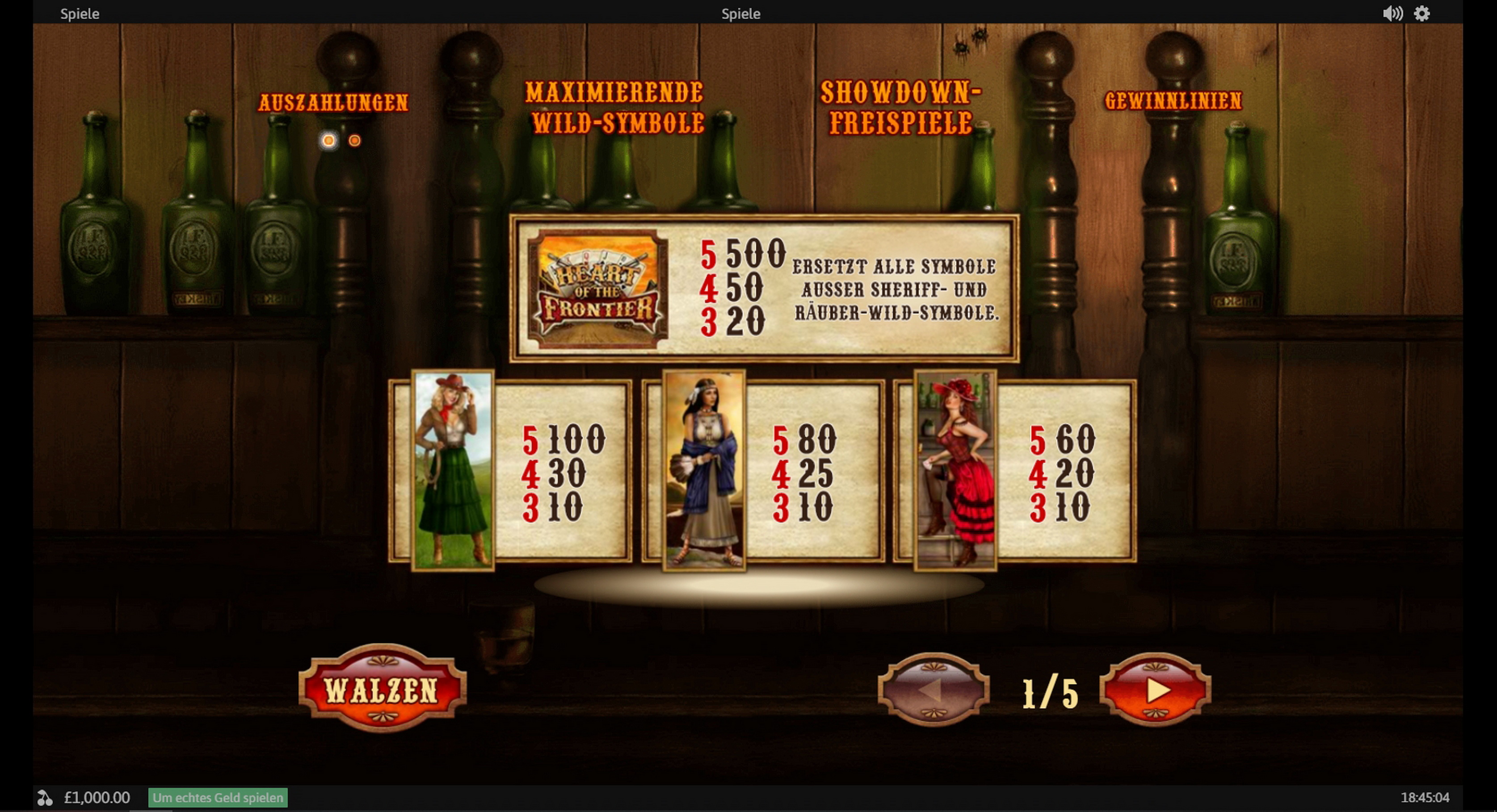 Info of Heart of the Frontier Slot Game by Playtech