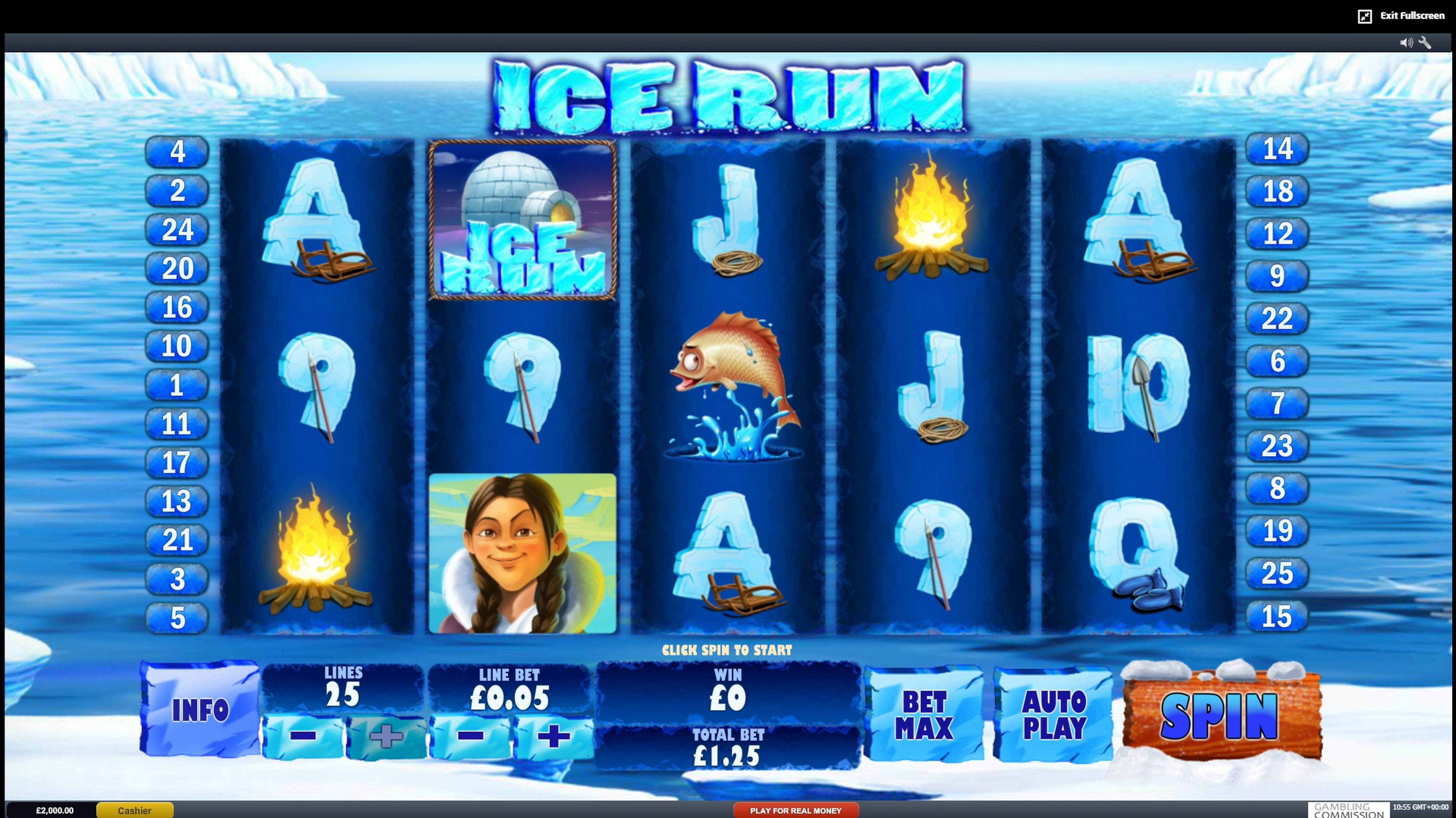 Reels in Ice Run Slot Game by Playtech