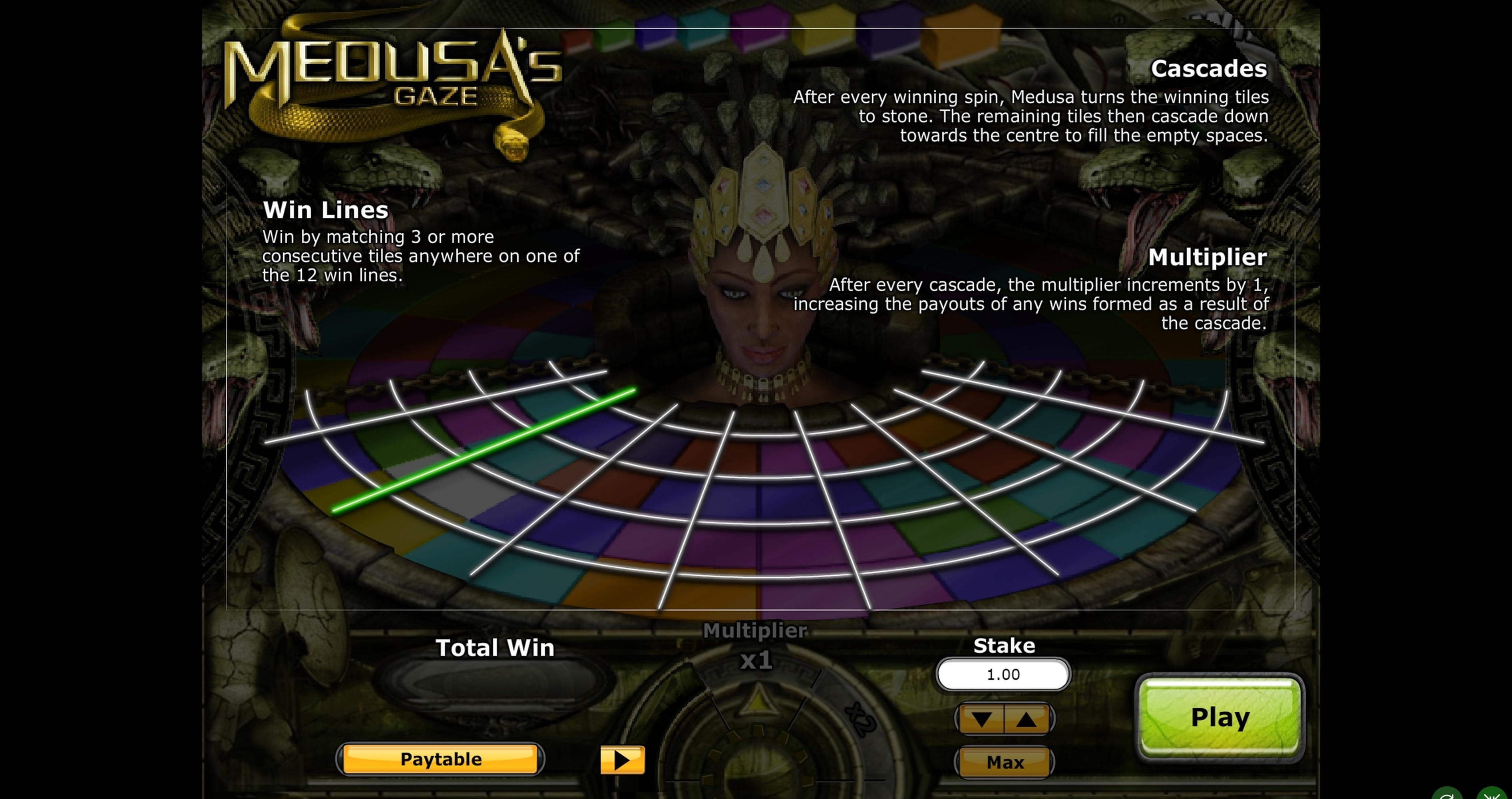 Info of Medusa's Gaze Slot Game by Playtech