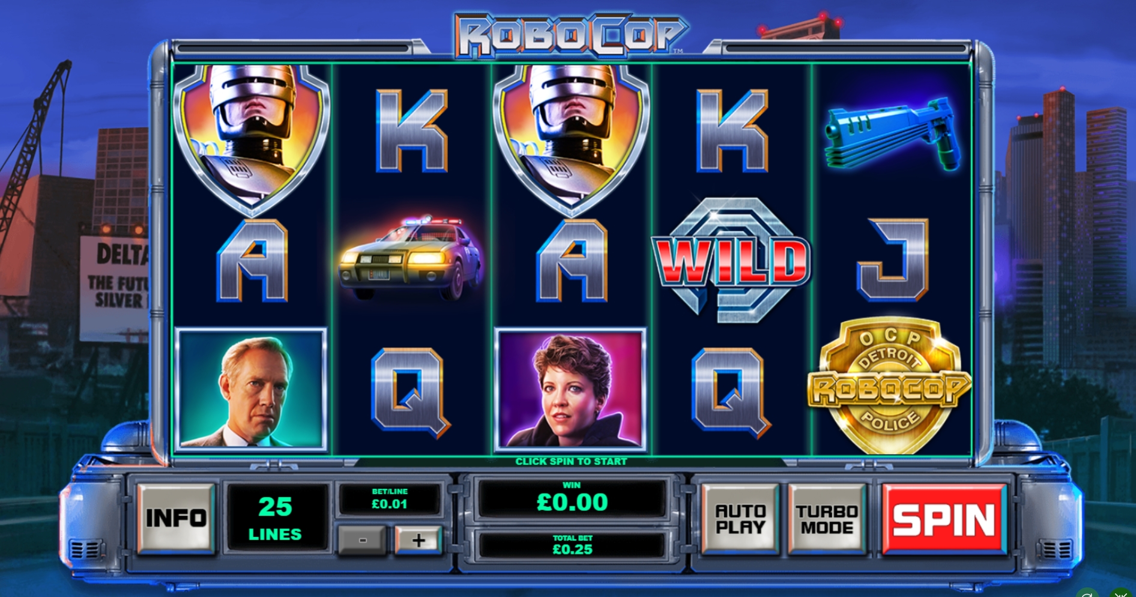 Reels in RoboCop Slot Game by Playtech