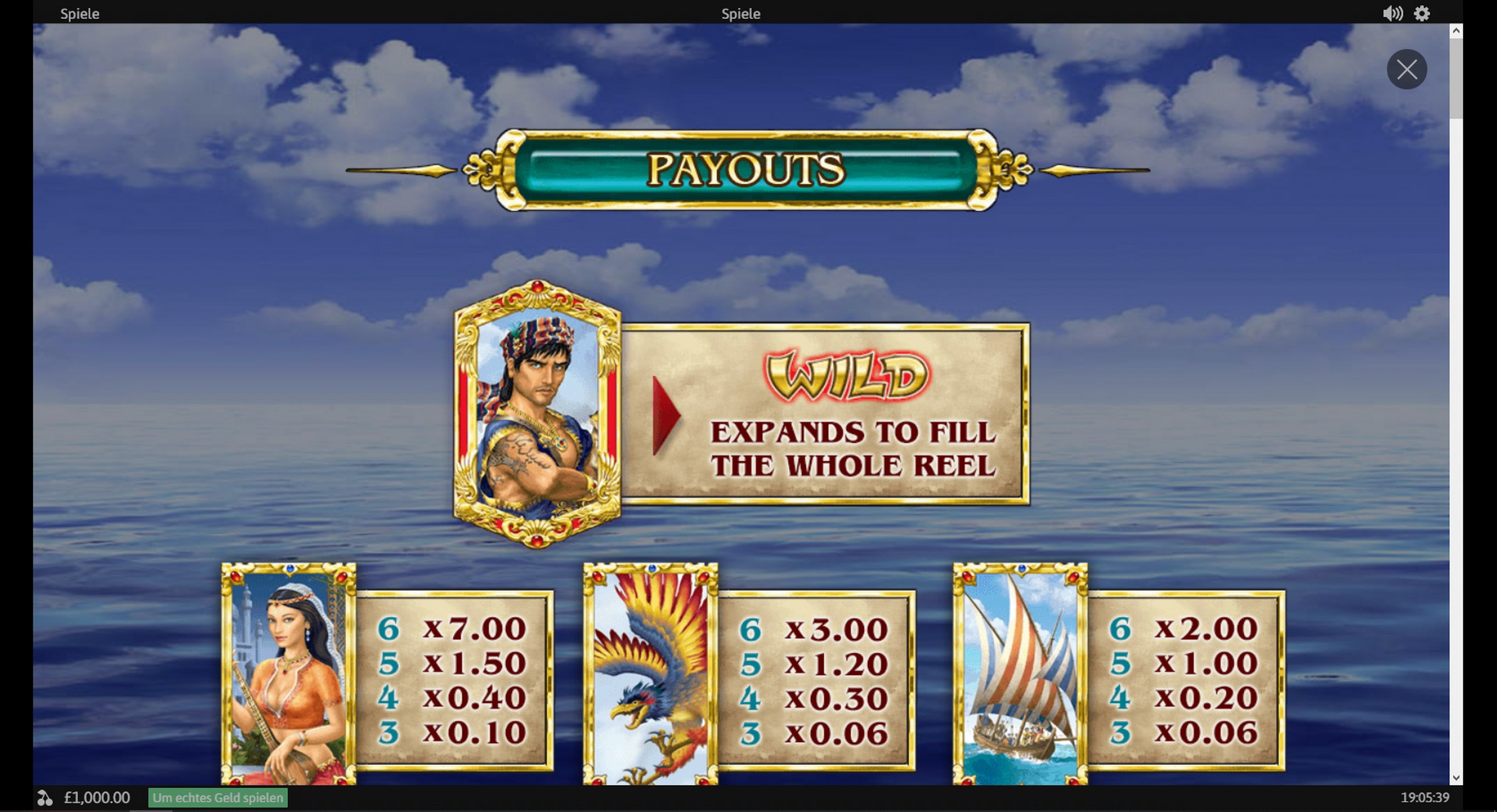Info of Sinbad's Golden Voyage Slot Game by Playtech