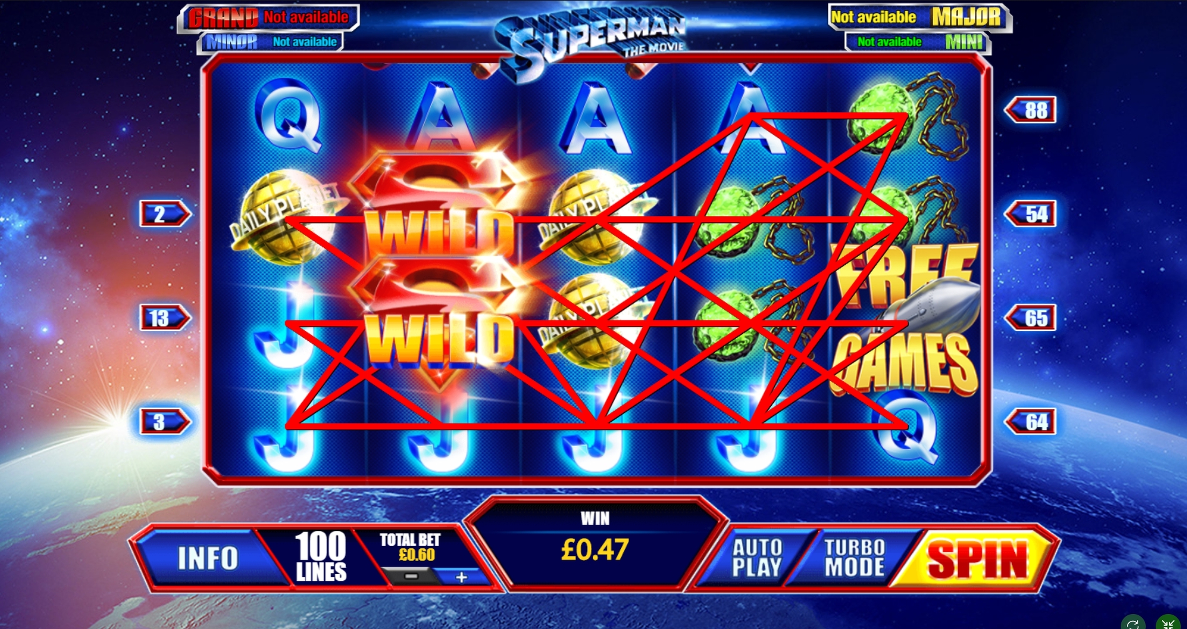 Win Money in Superman The Movie Free Slot Game by Playtech