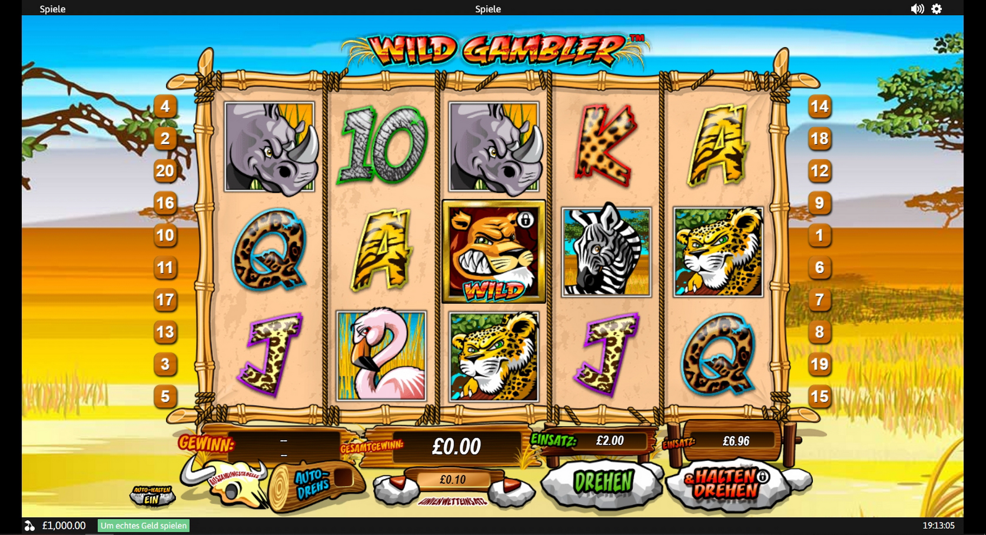 Reels in Wild Gambler Slot Game by Playtech