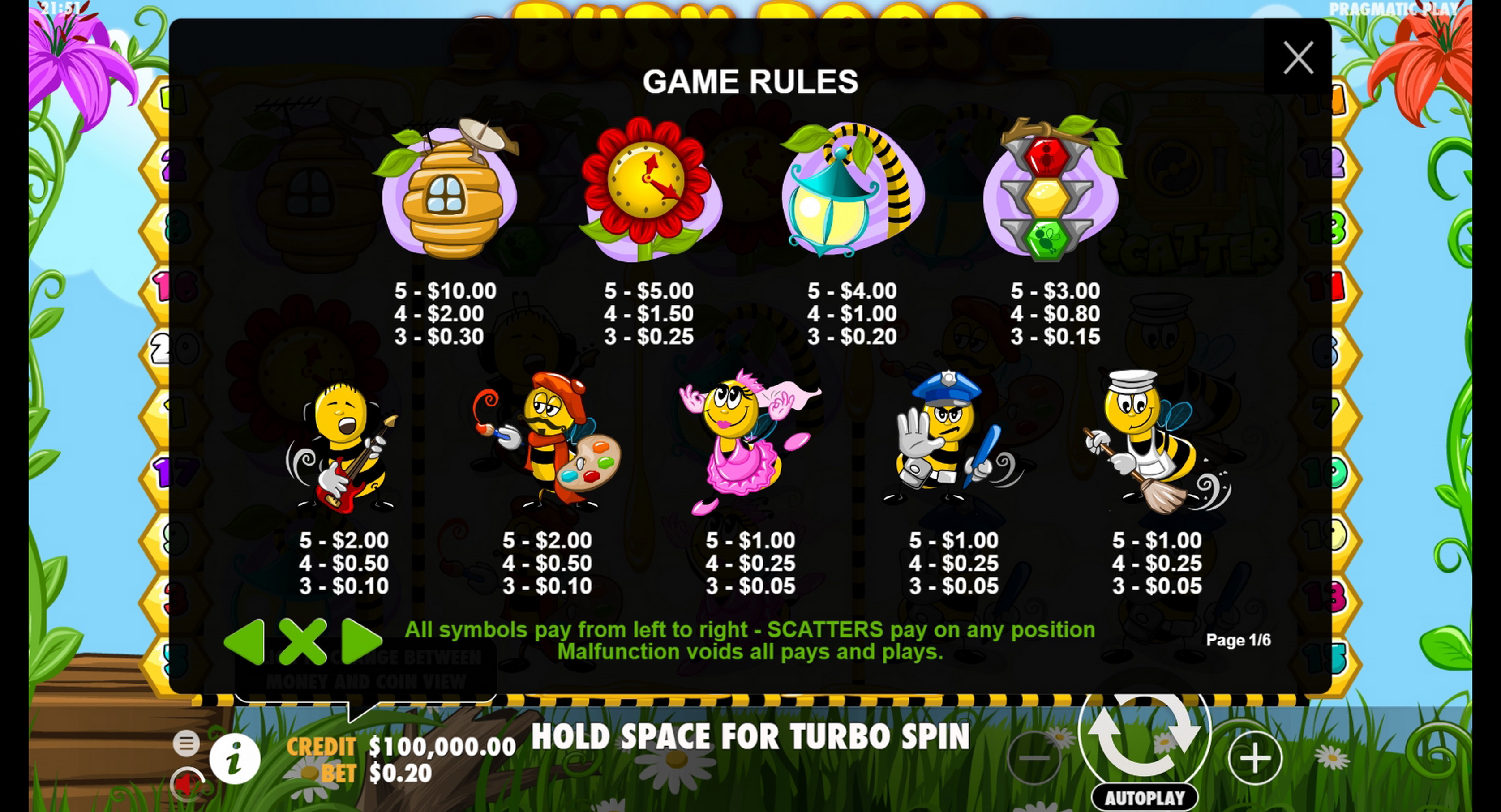 Info of Bee Land Slot Game by Pragmatic Play