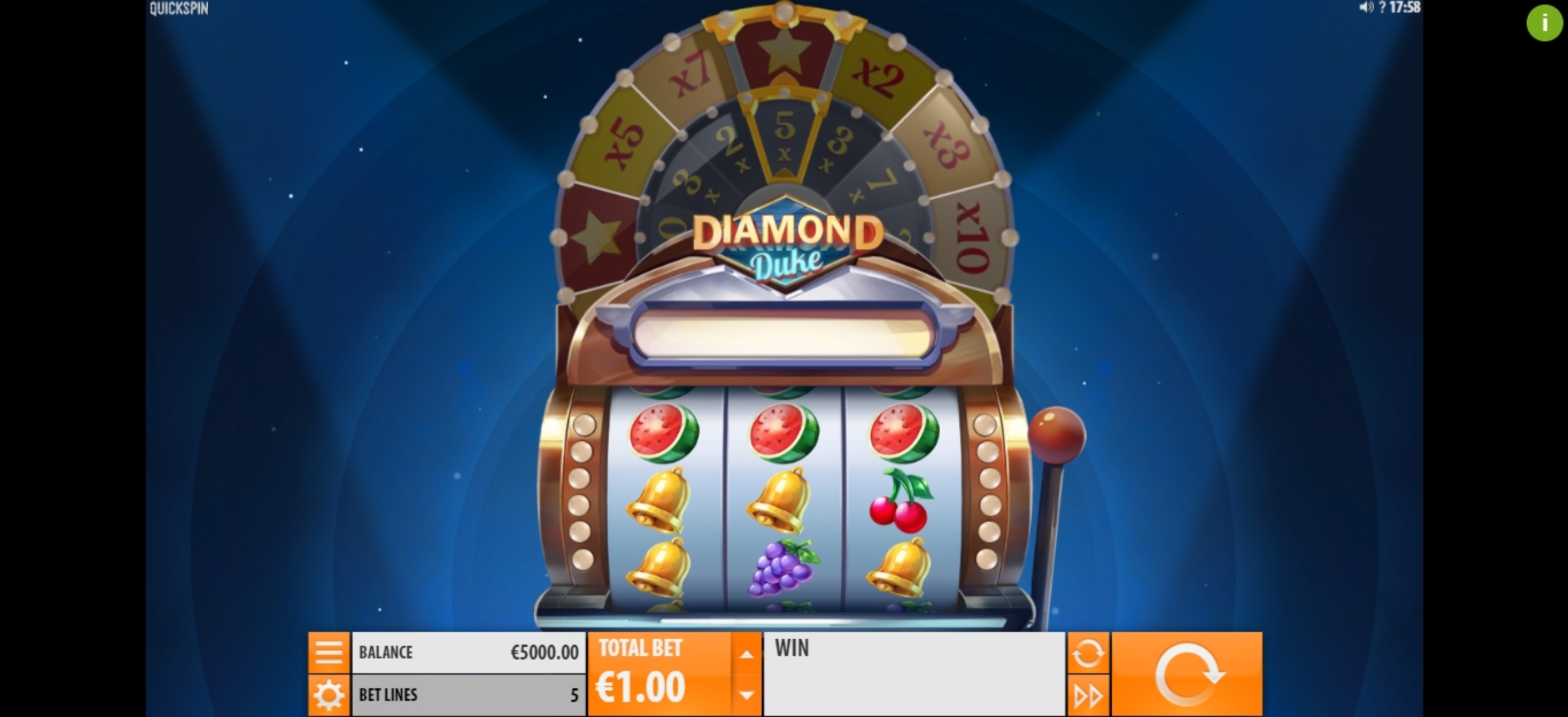 Reels in Diamond Duke Slot Game by Quickspin