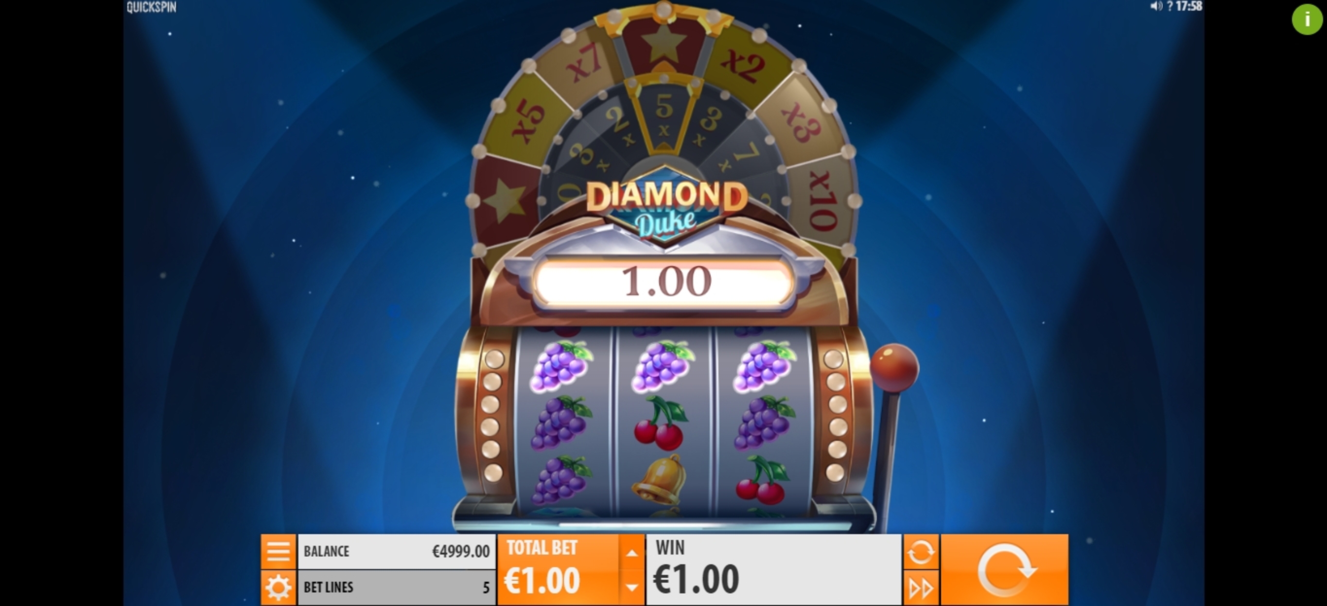 Win Money in Diamond Duke Free Slot Game by Quickspin
